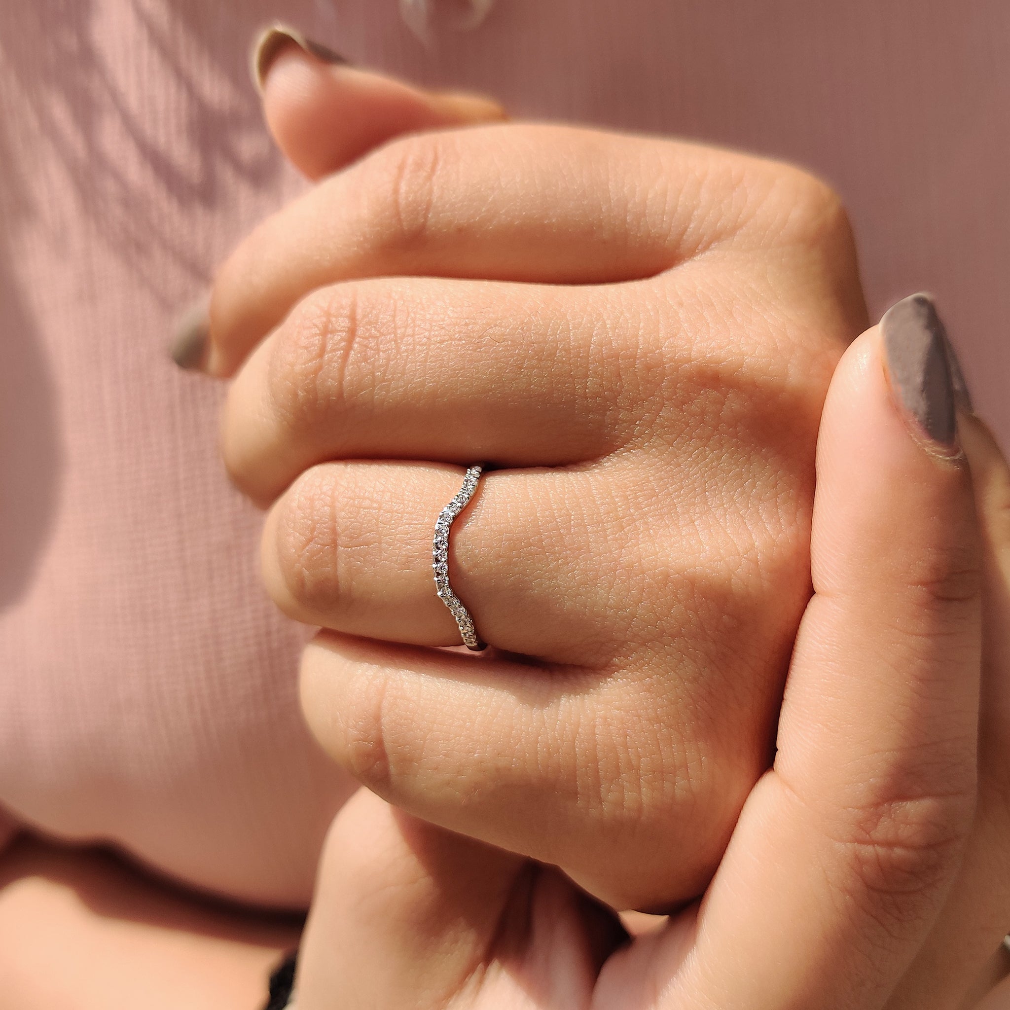 Handmade band with unique diamond detailing.

