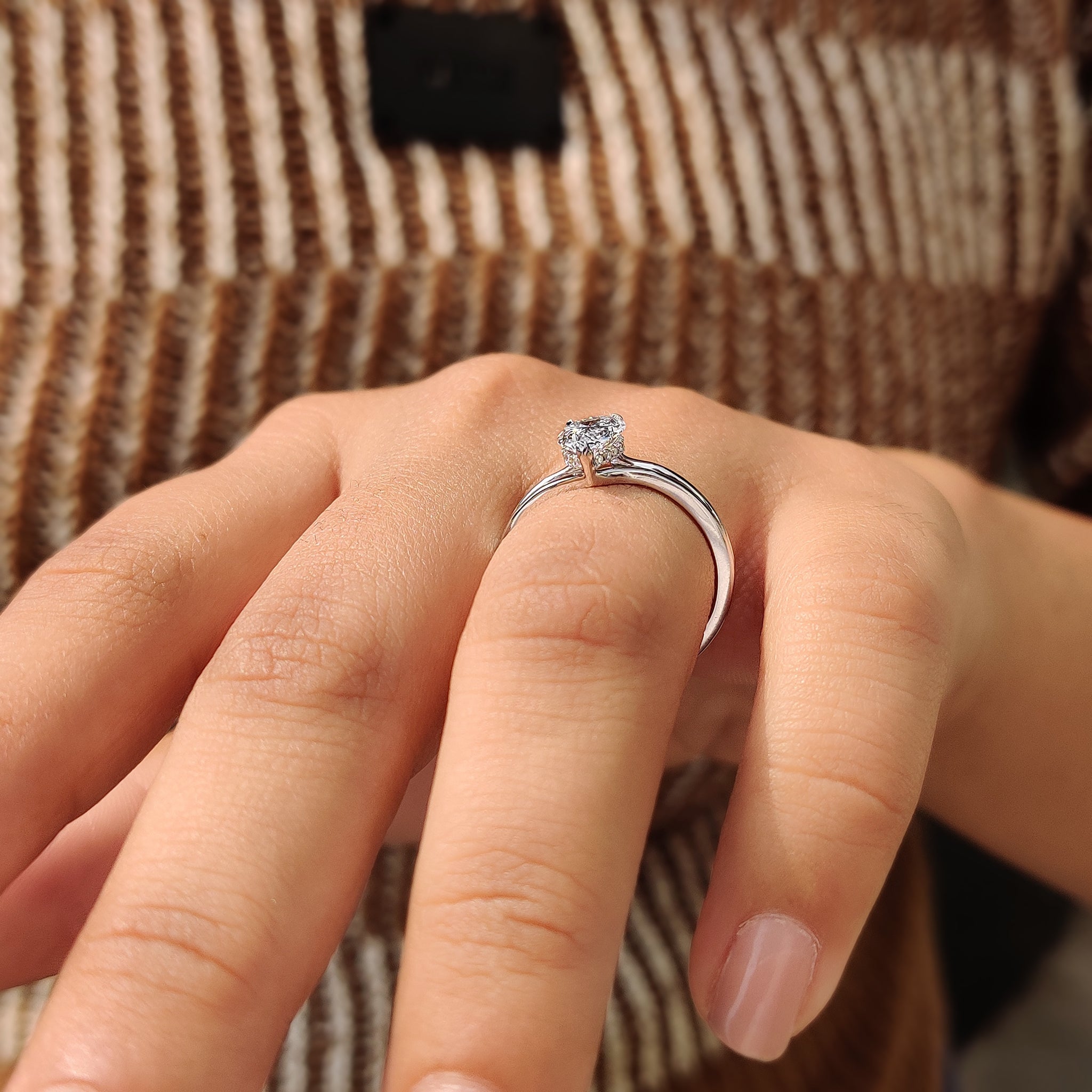 Lab grown diamond pear-shaped ring offering ethical and sustainable brilliance with unmatched quality.

