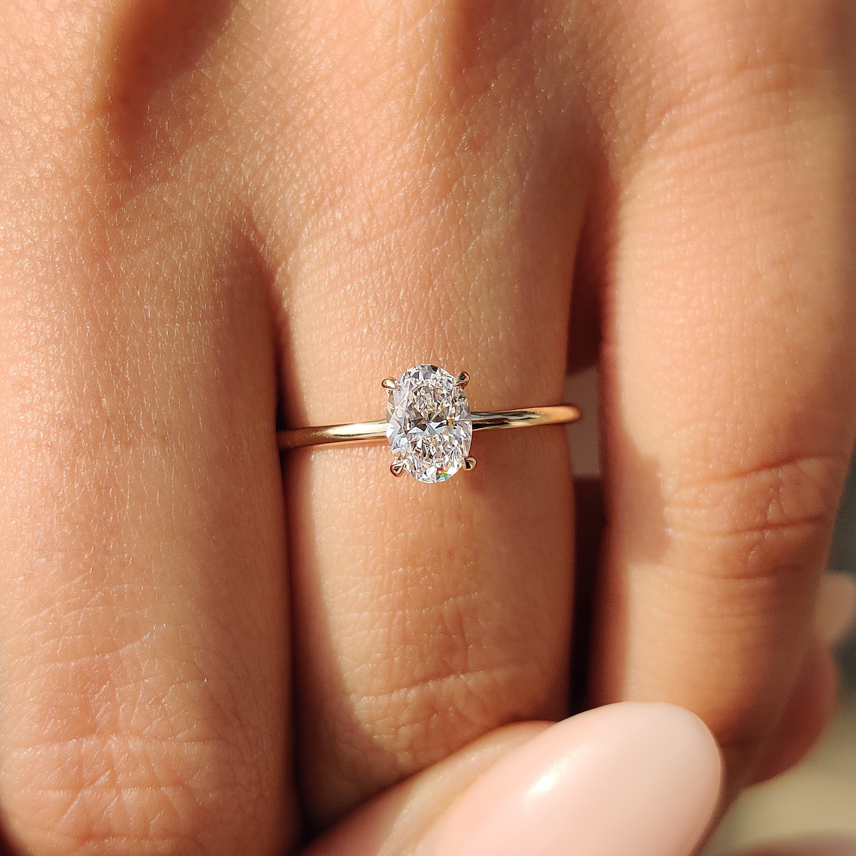 Lab-grown diamond engagement ring with stunning clarity.
