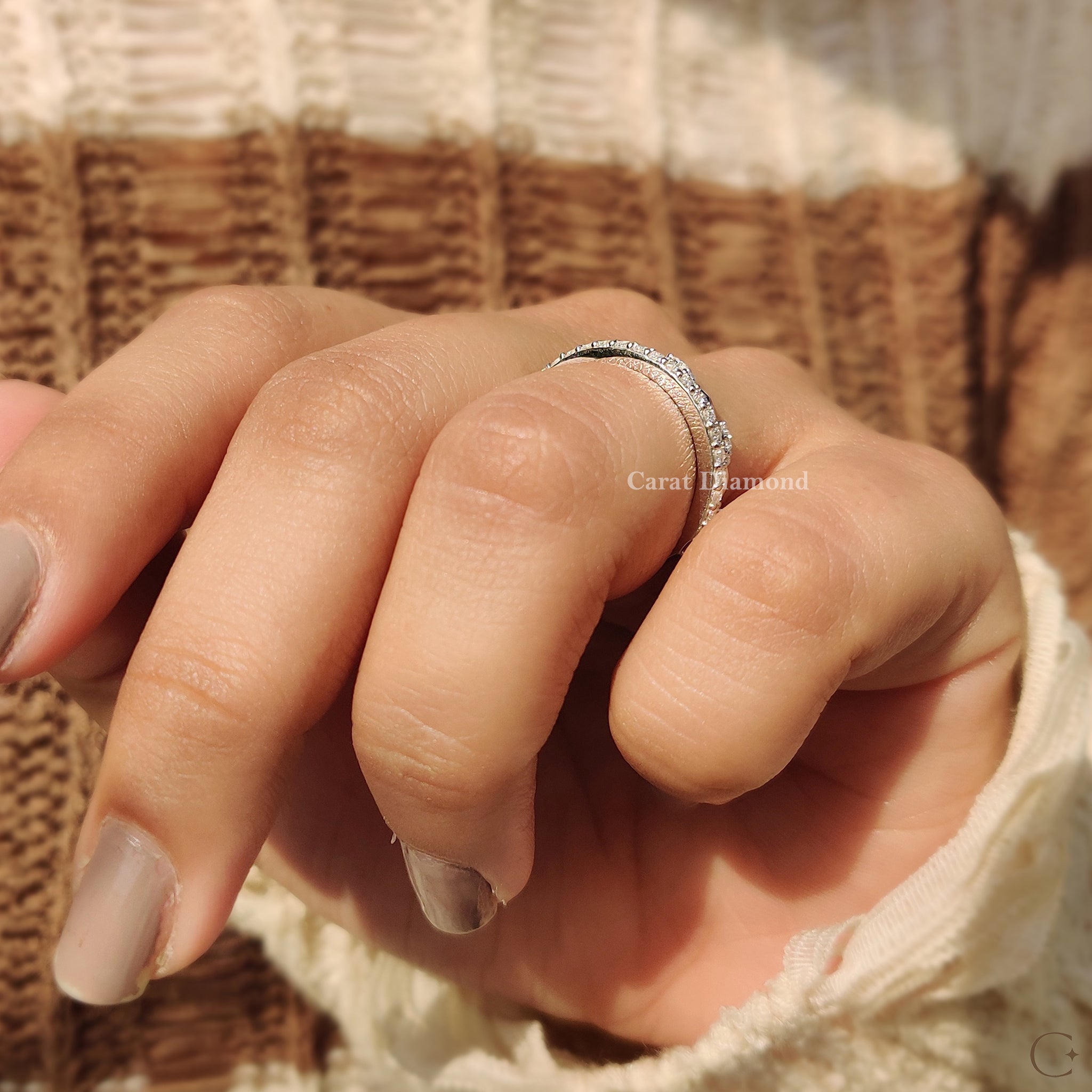Custom Wedding Band with igi certified diamonds.