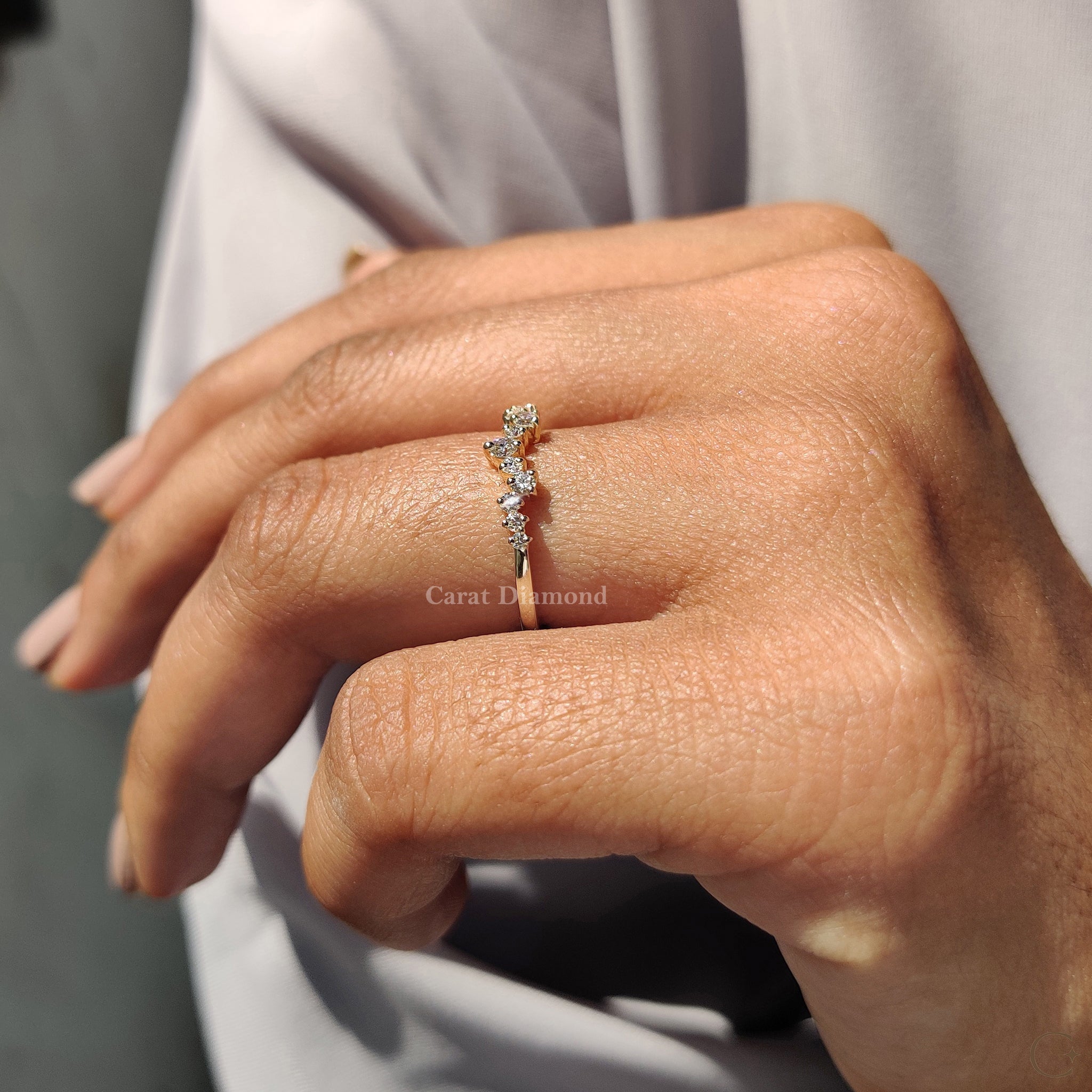 Half eternity band designed with Lab Grown Diamond for extra shine.
