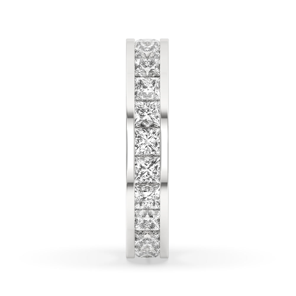 Full Eternity Wedding Band with IGI certified princess cut Diamond.
