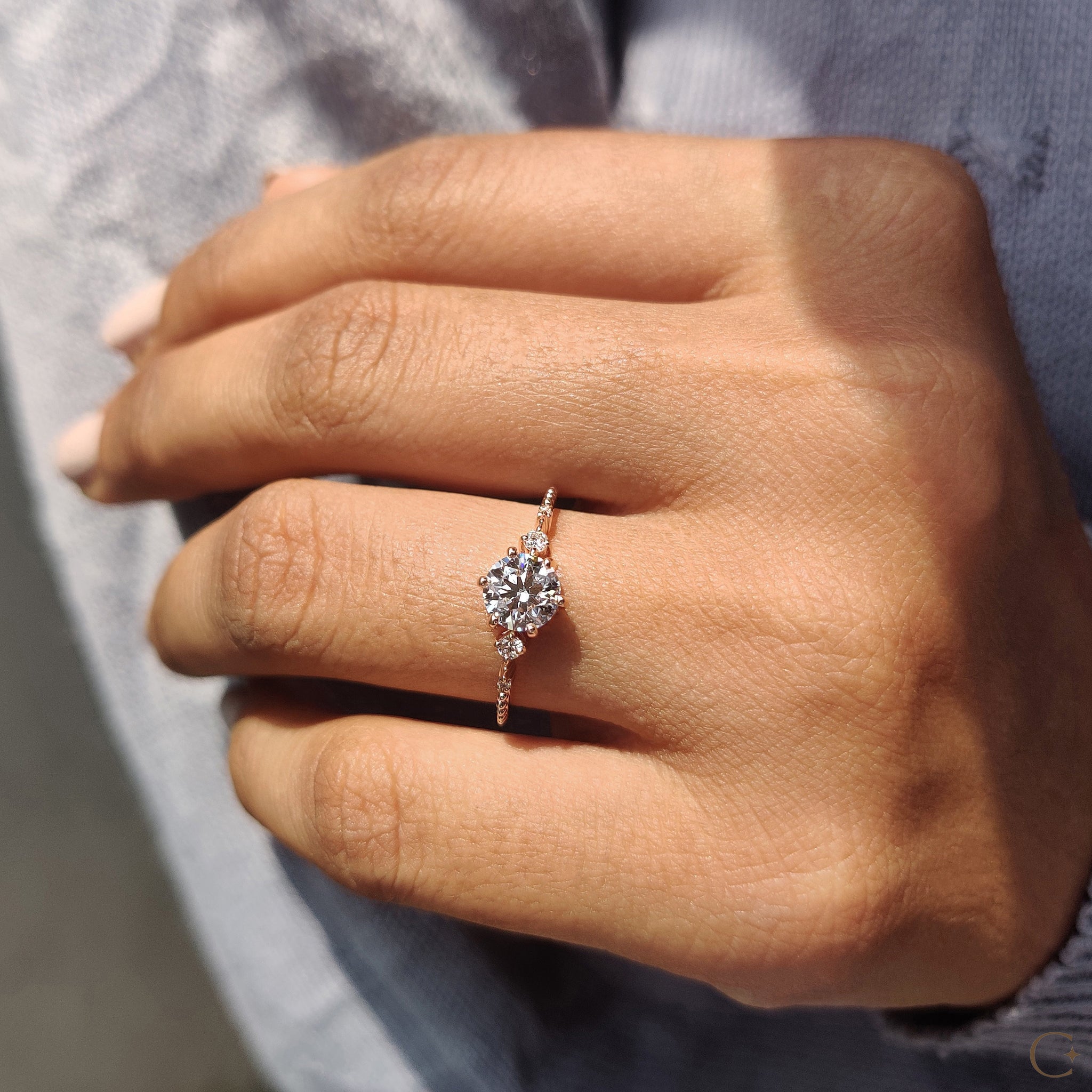 Lab grown diamond ring offering eco-friendly elegance.