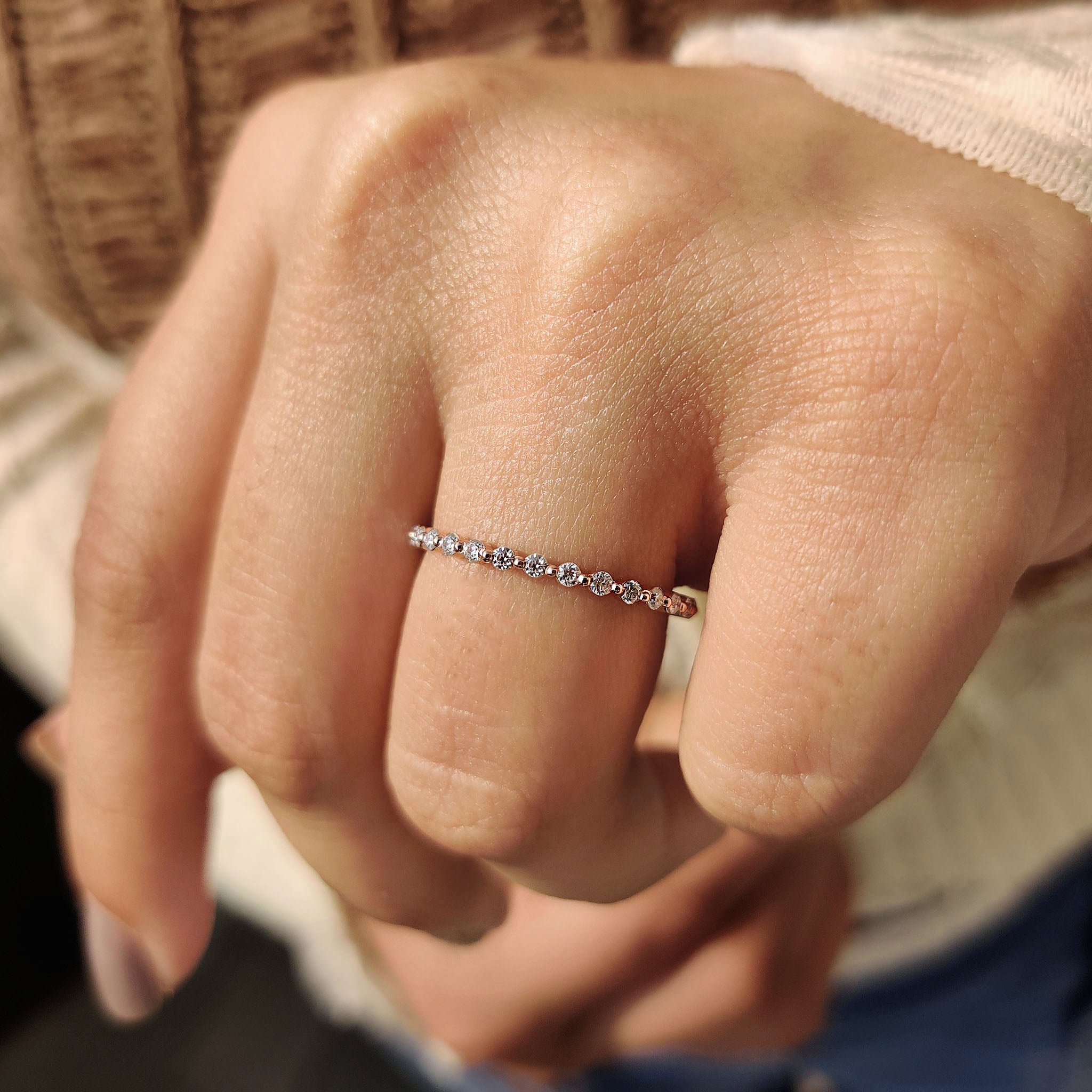 Custom Wedding Band with Lab Grown Diamonds.