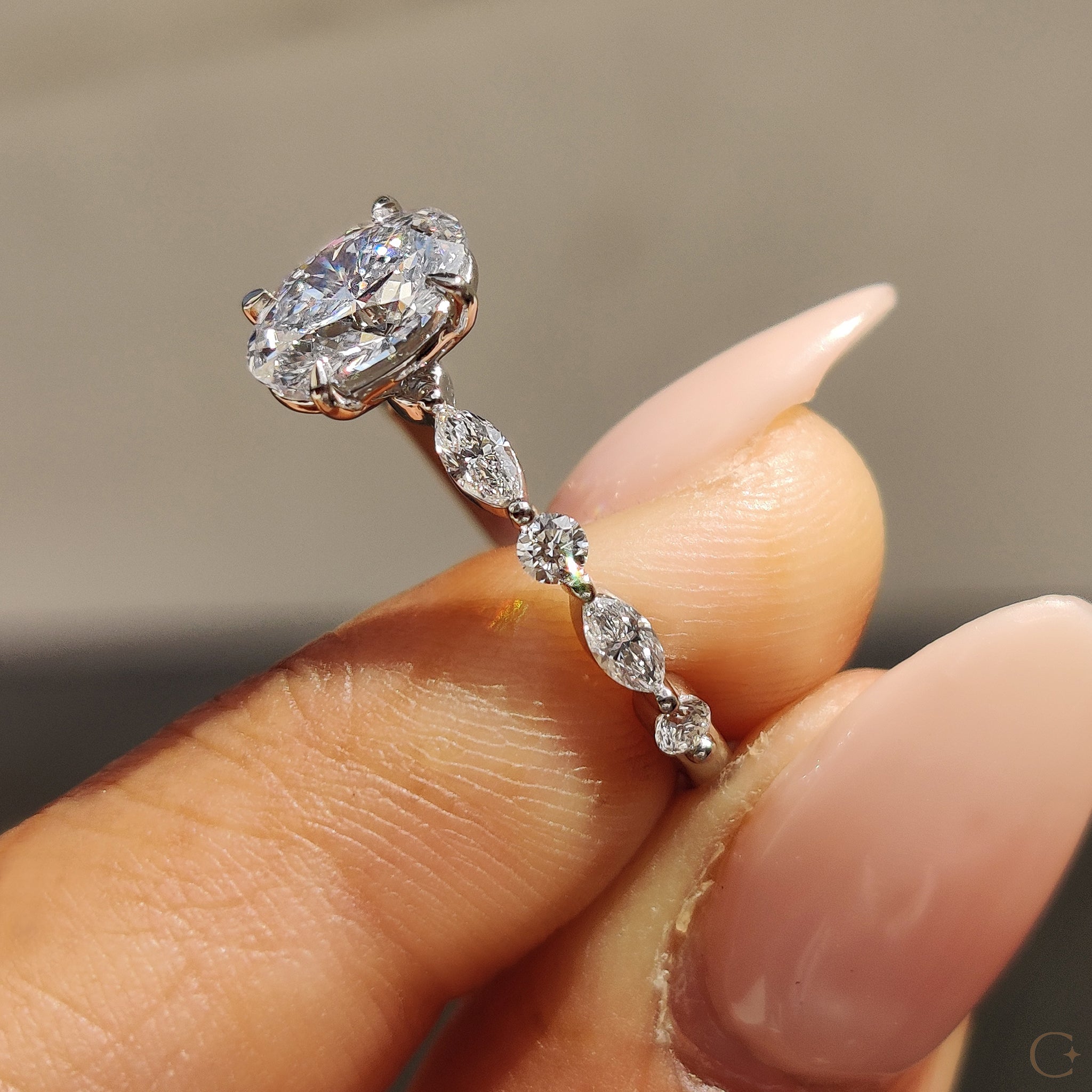 4 claw prong set diamond ring for secure elegance.

