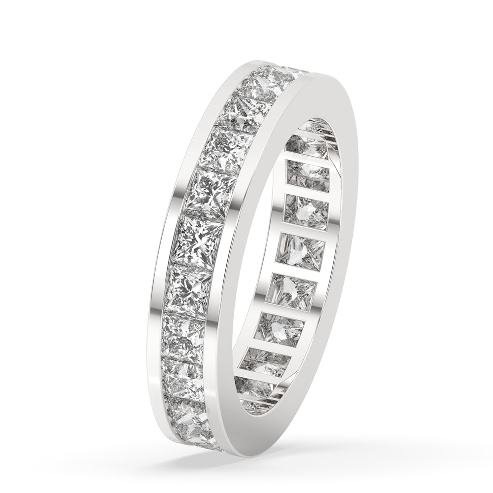 Channel setting wedding band featuring Lab Grown Diamond.
