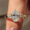 Oval diamond ring in a classic design.
