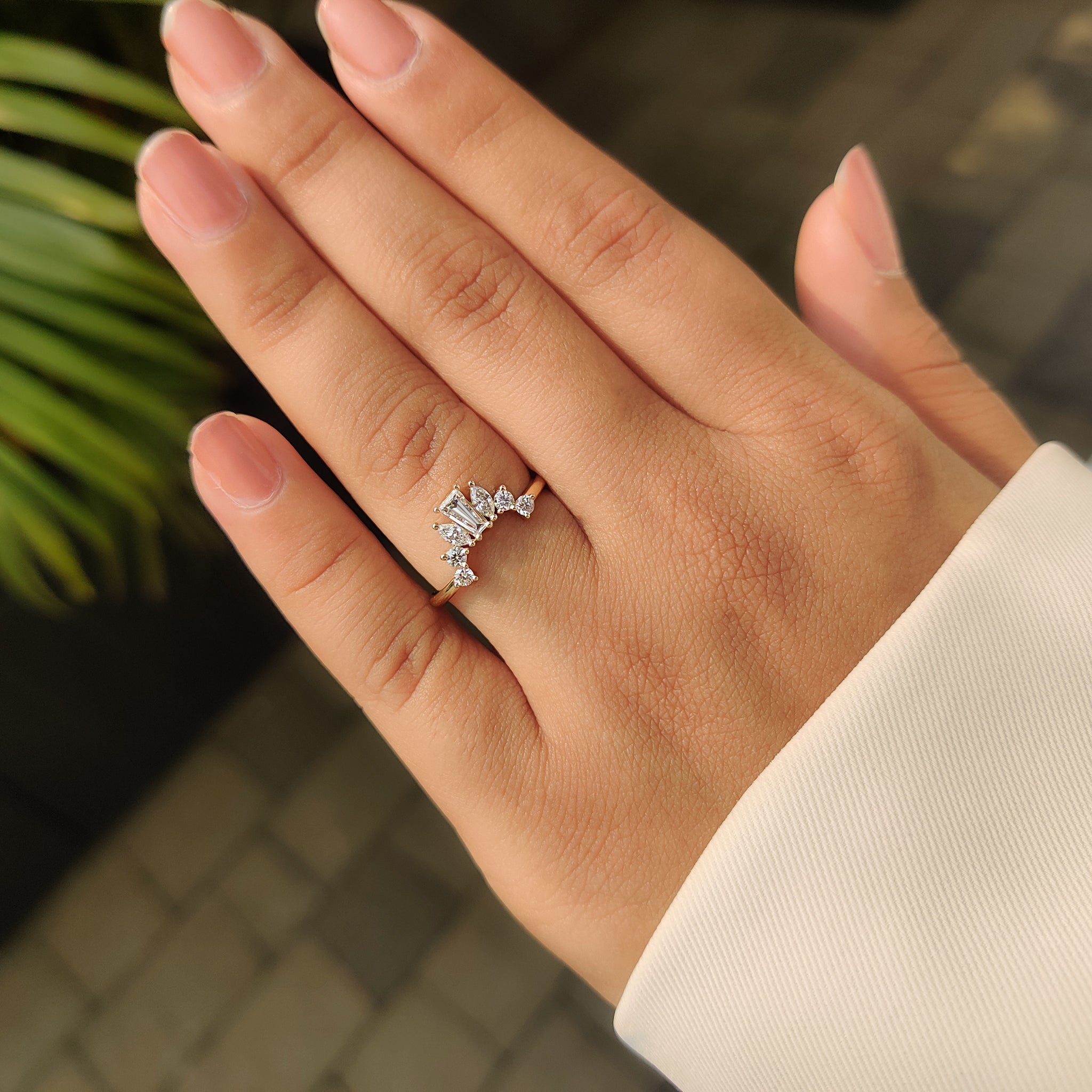 Custom wedding band with crown wedding band.
