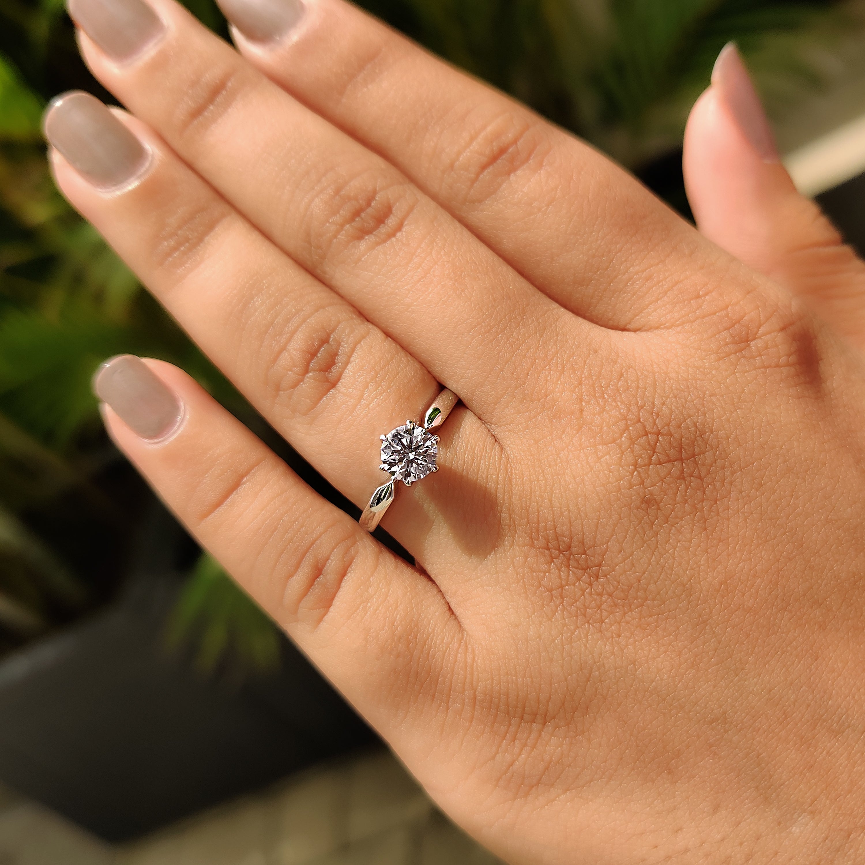 Carat diamonds ring in handmade jewelry.
