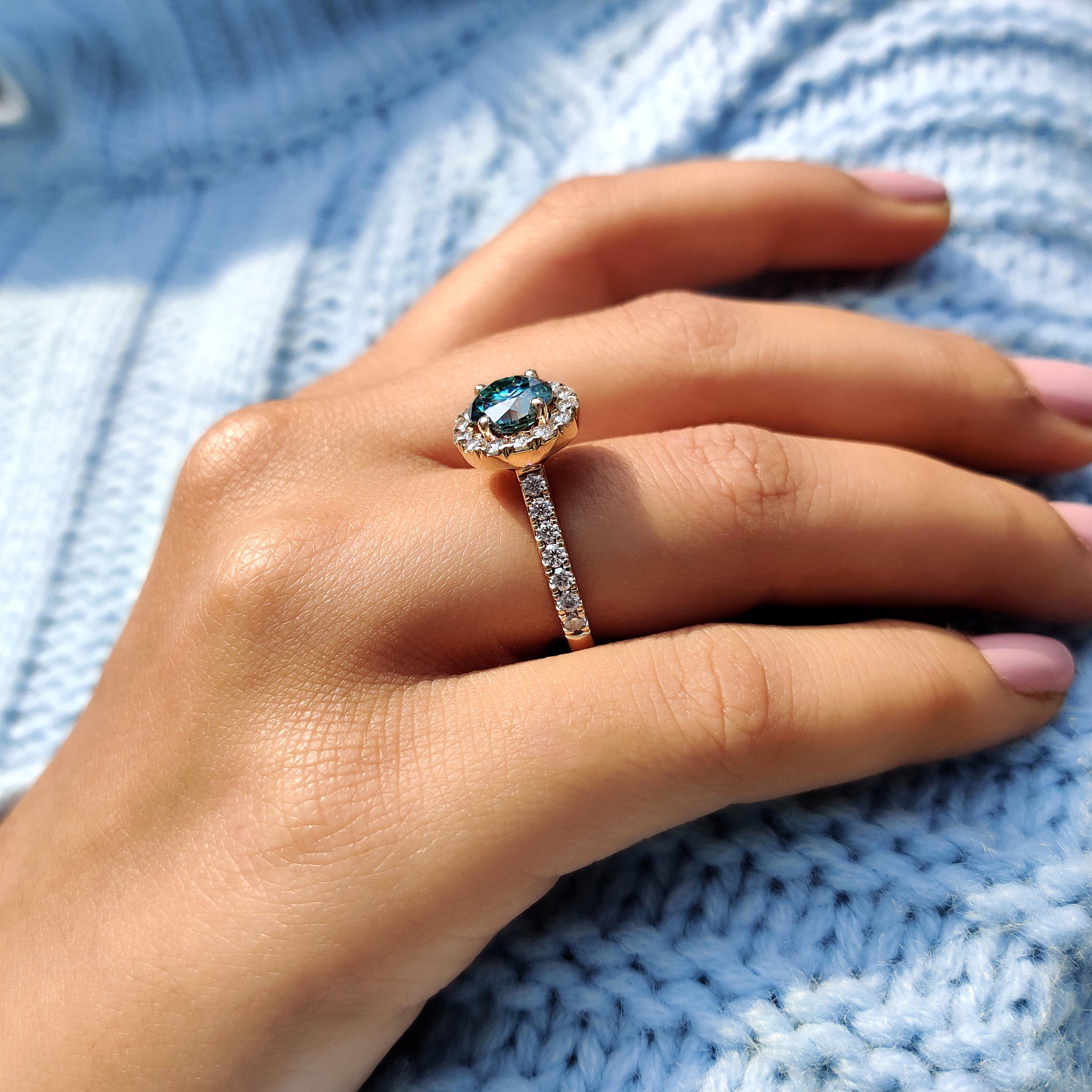 Pave setting ring showcasing continuous shine.