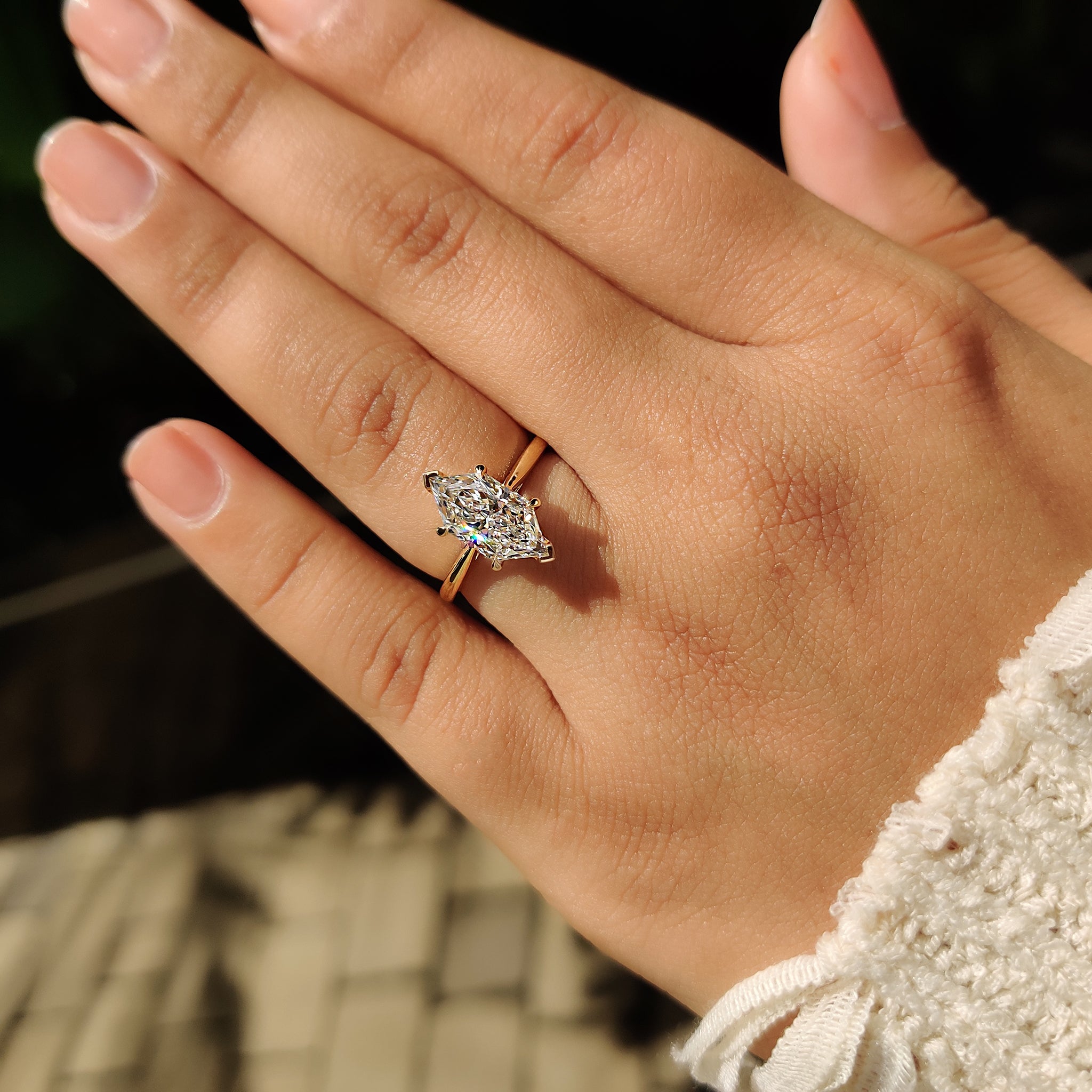 Handmade jewelry with carat diamonds ring.