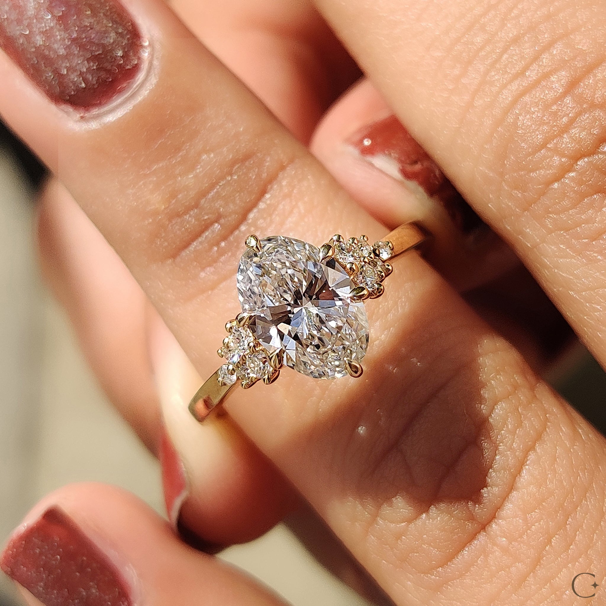 Carat Diamonds ring with brilliant sparkle.
