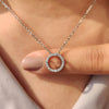 Round Diamond Pendant – White Gold Design
