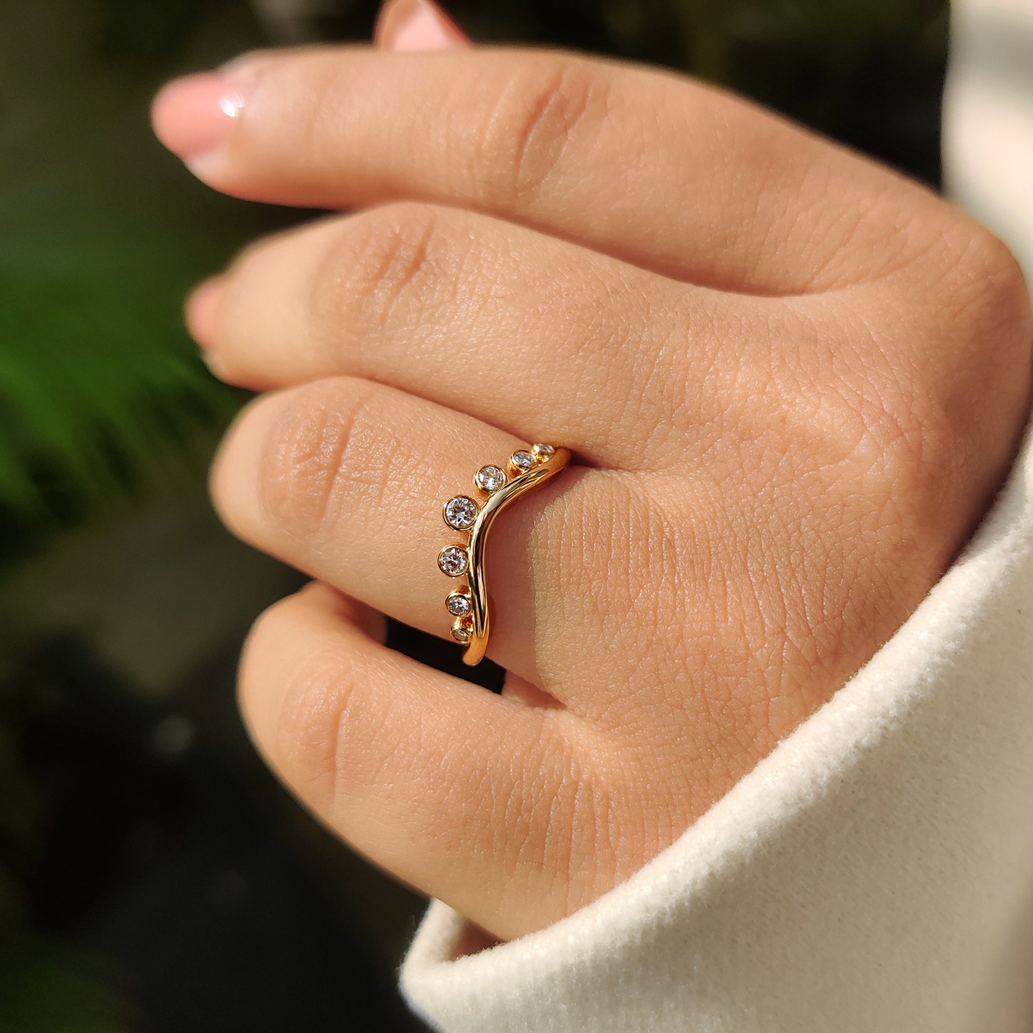 Handmade gold wedding band.