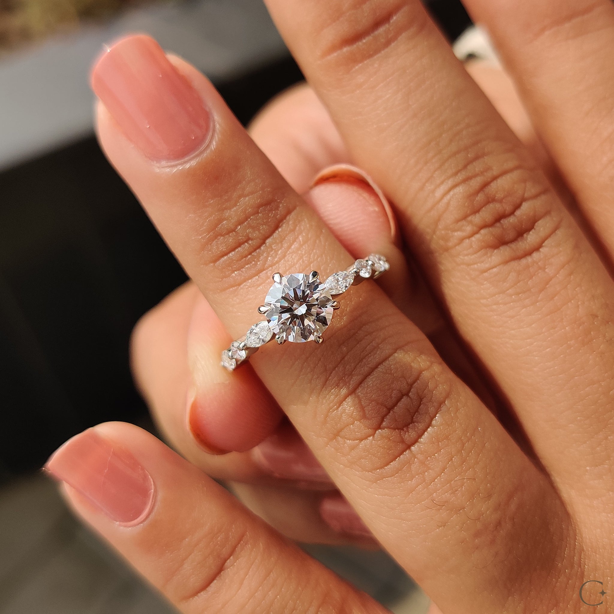 Lab grown diamond ring with a brilliant, eco-friendly design.
