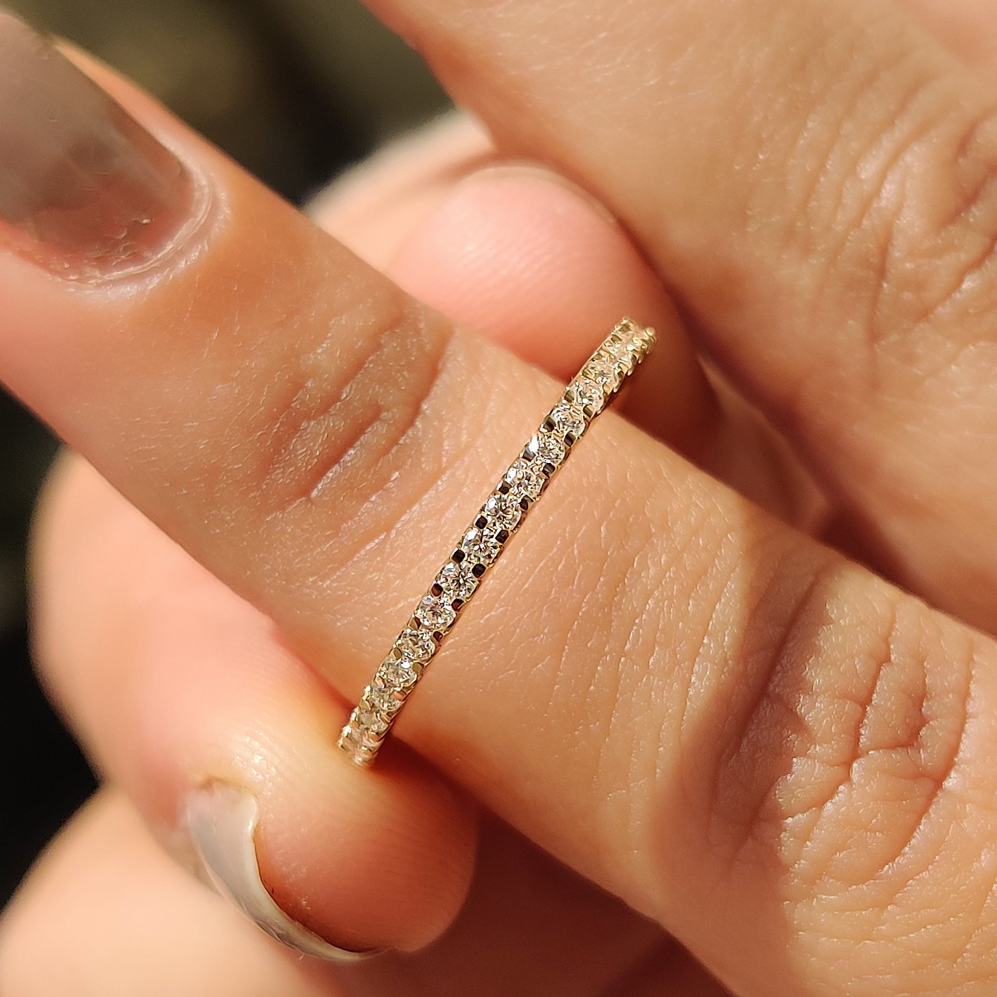 Eternity Diamond Wedding Band with round cut diamonds.
