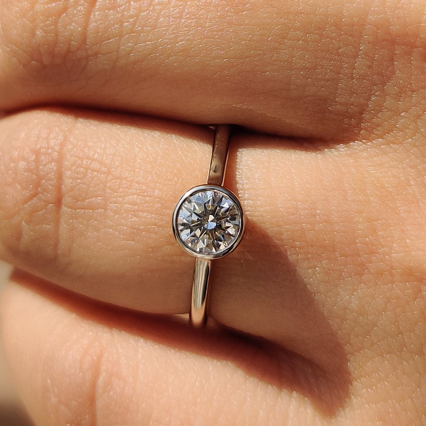 Bezel Set Diamond Ring in Round Diamond