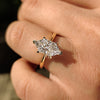 Dutch marquise engagement ring with tapered shank ring.