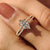 Split shank engagement ring with Dutch marquise engagement ring.