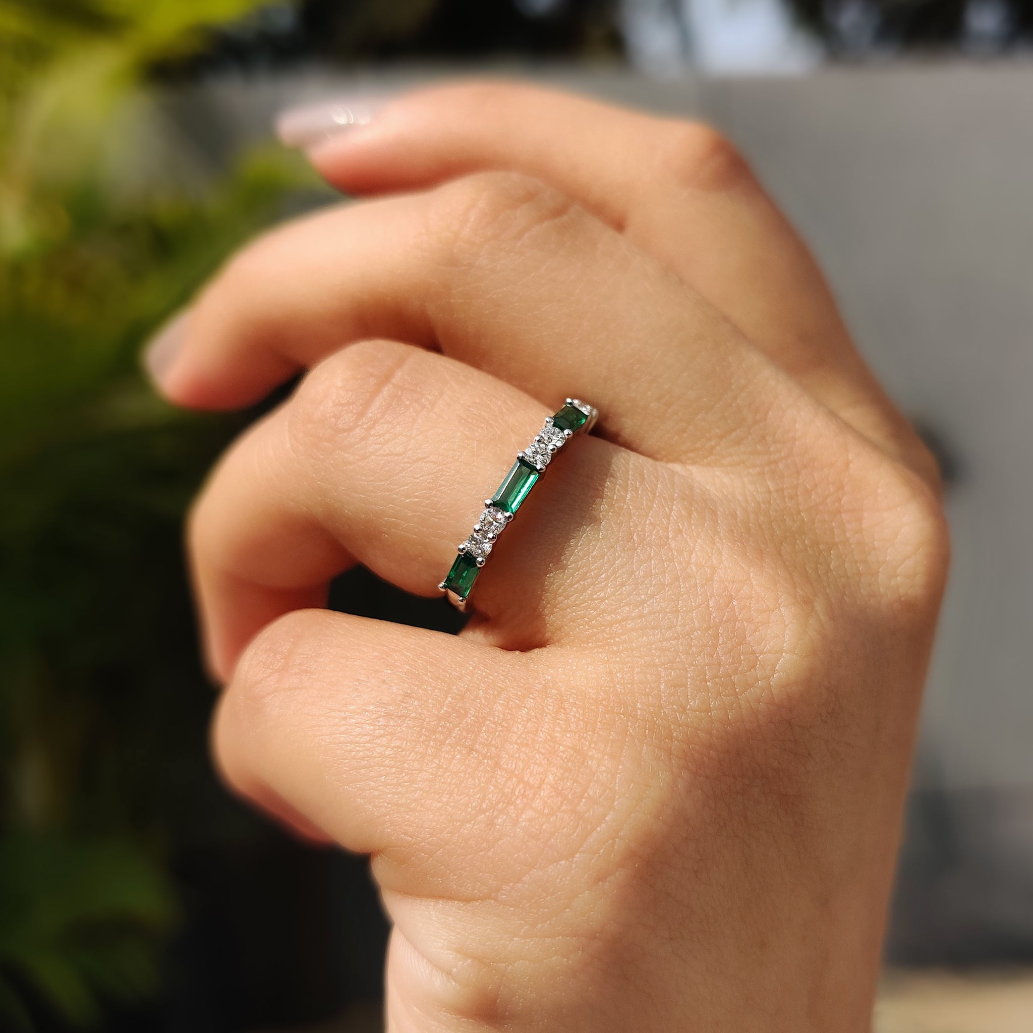 Wedding band stack featuring versatile designs for a chic and layered look.
