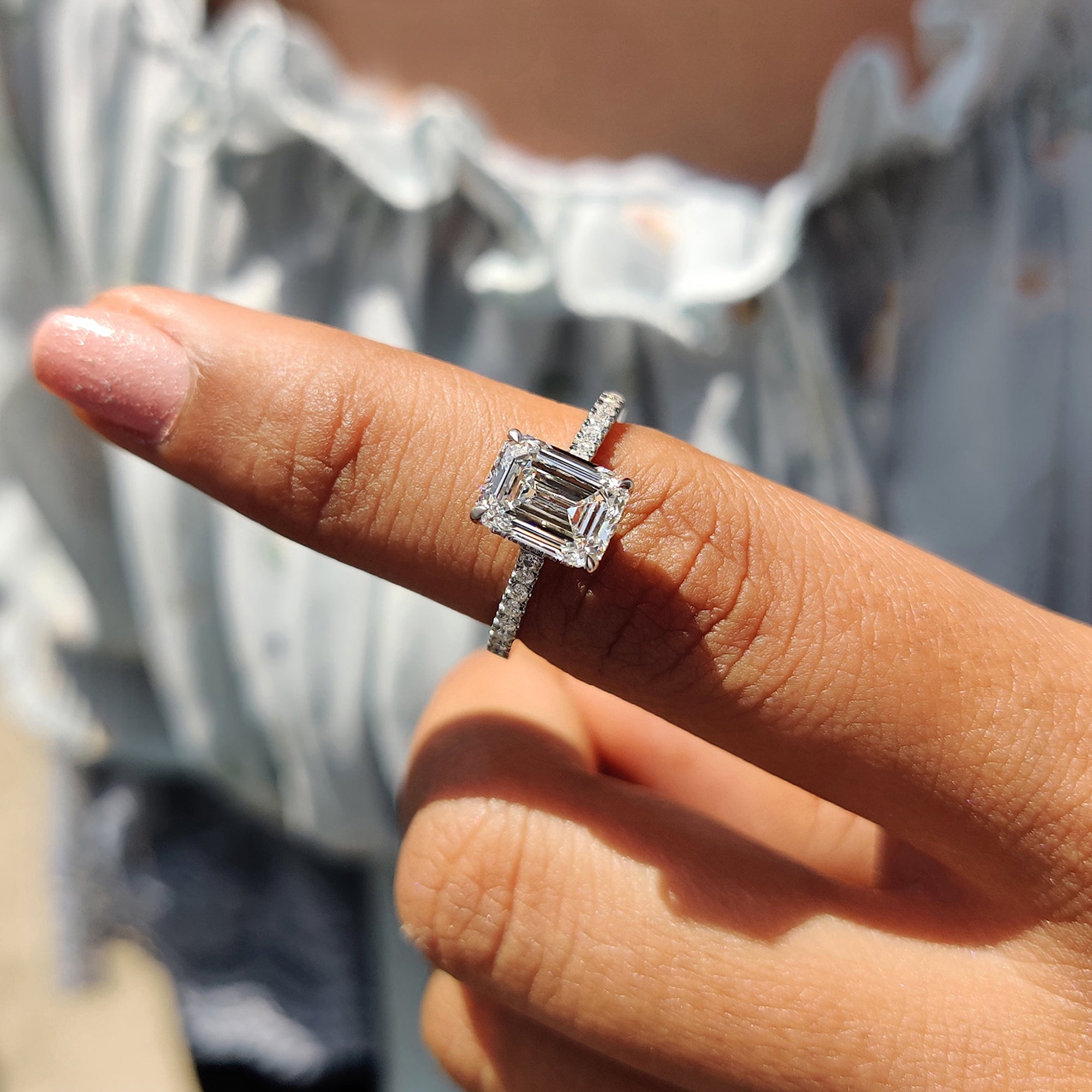 Emerald Cut Diamond Engagement Ring