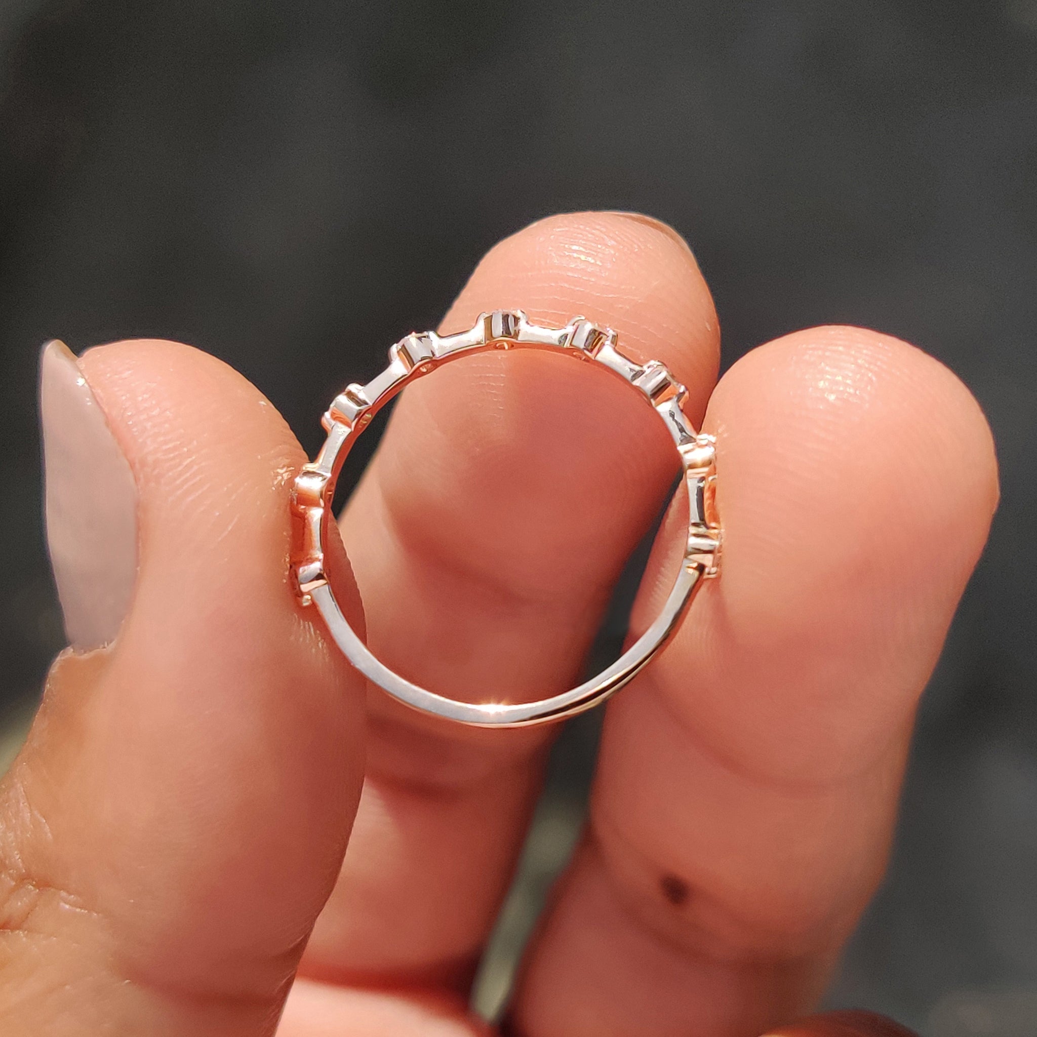 Rose Gold Wedding Band – Half Eternity