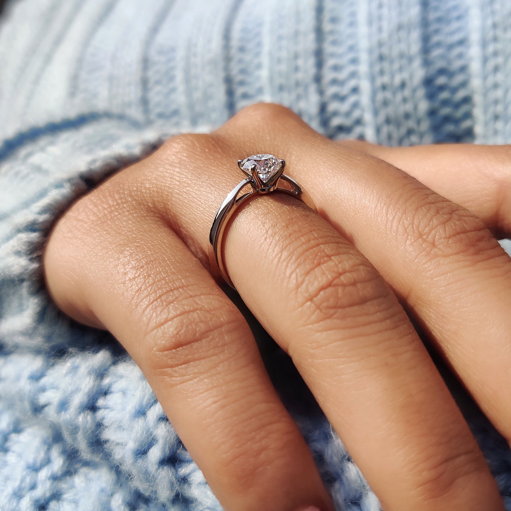 Solitaire Set Round Cut Diamond Engagement Ring