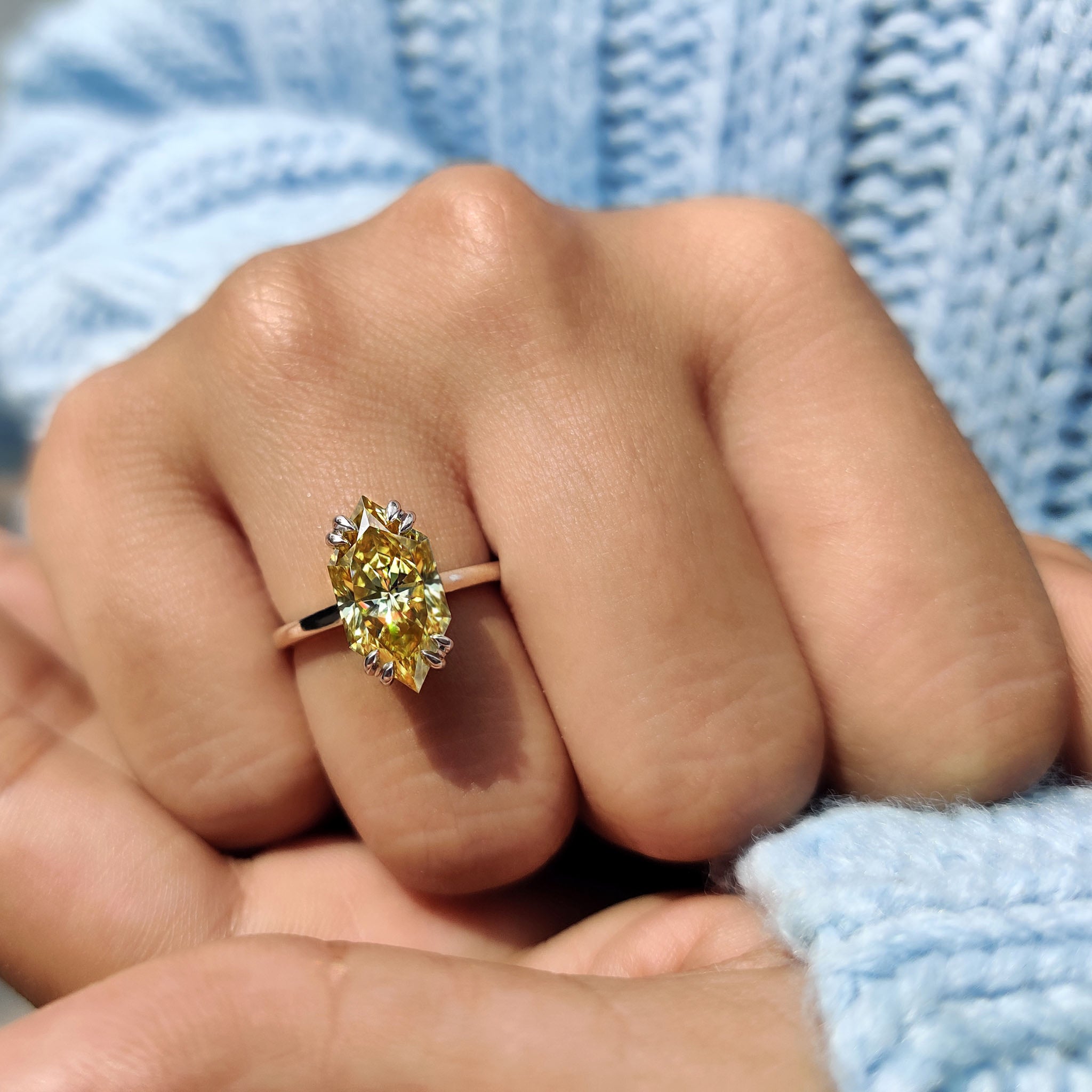 Cathedral setting ring for a vintage-inspired, elevated look.
