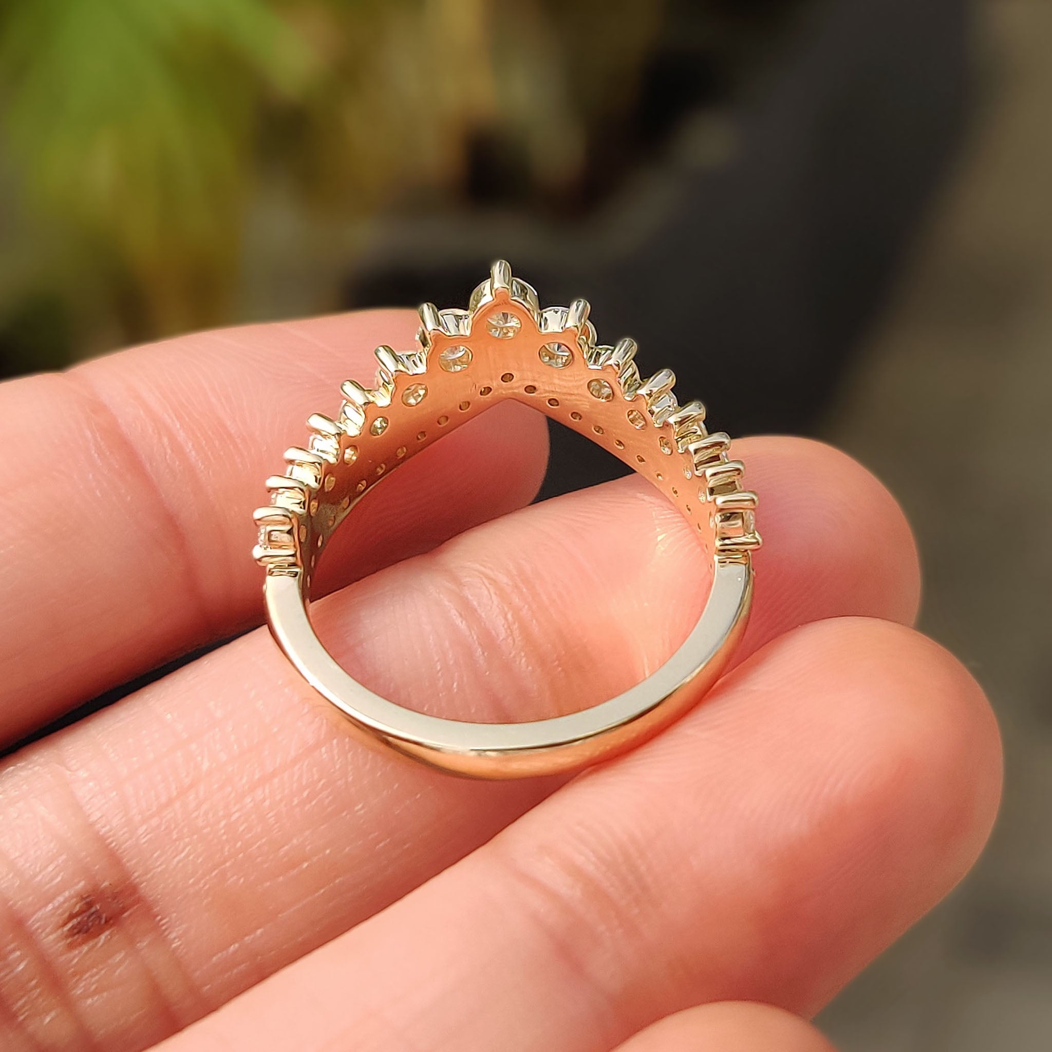 Buy Wedding Band featuring a unique chevron design.
