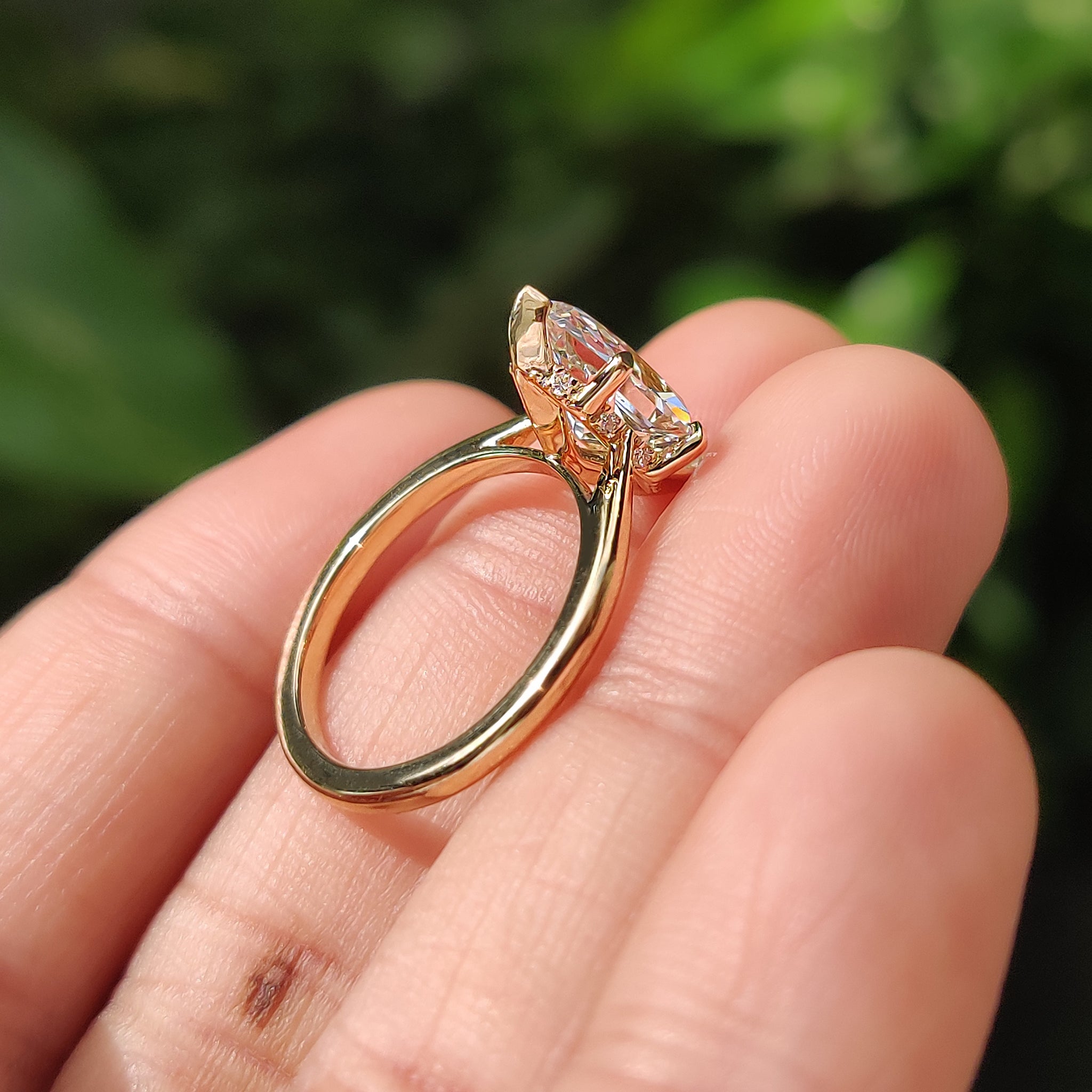 Carat diamonds engagement ring with hidden halo diamond ring.
