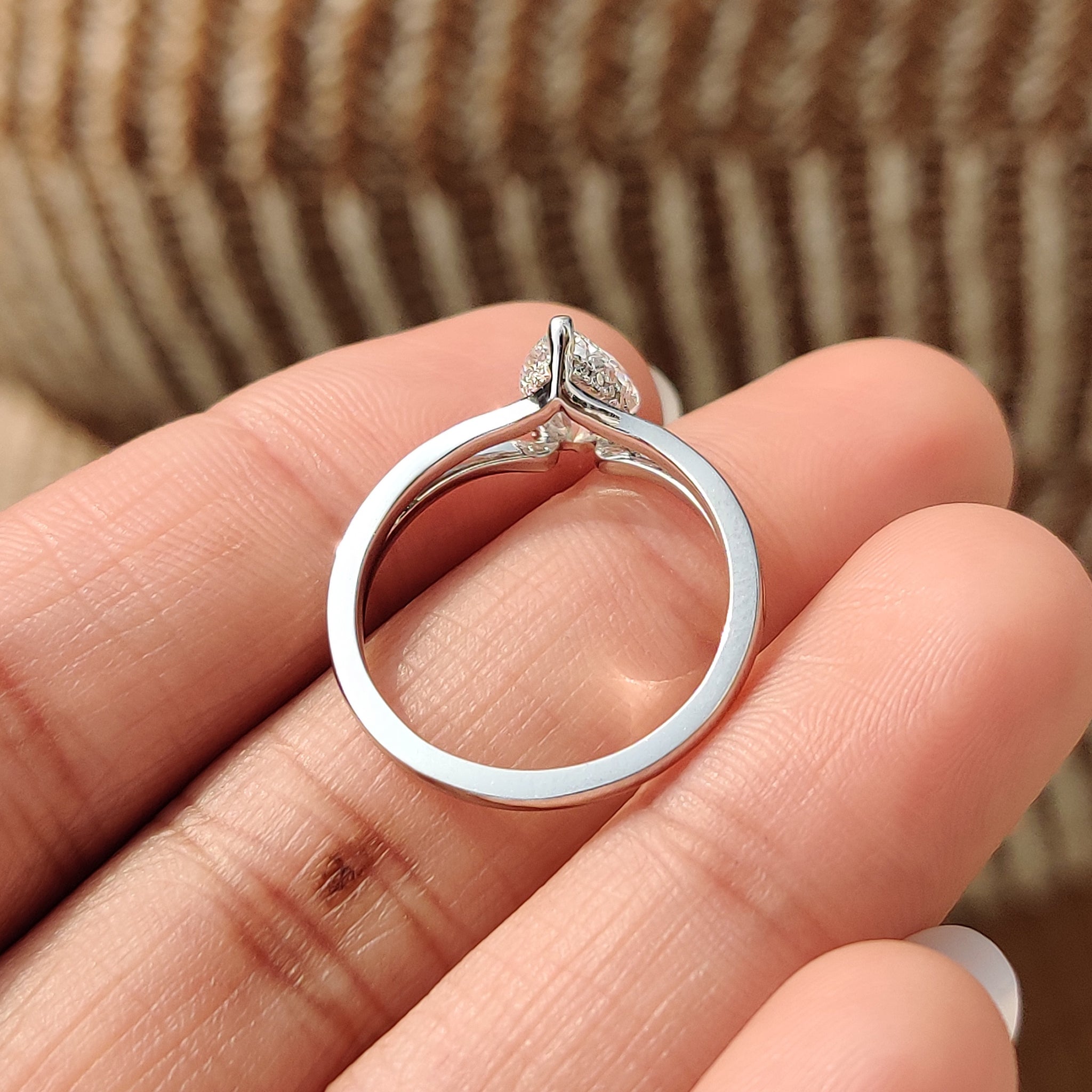 Split shank engagement ring combining modern design with unmatched craftsmanship for a unique piece.
