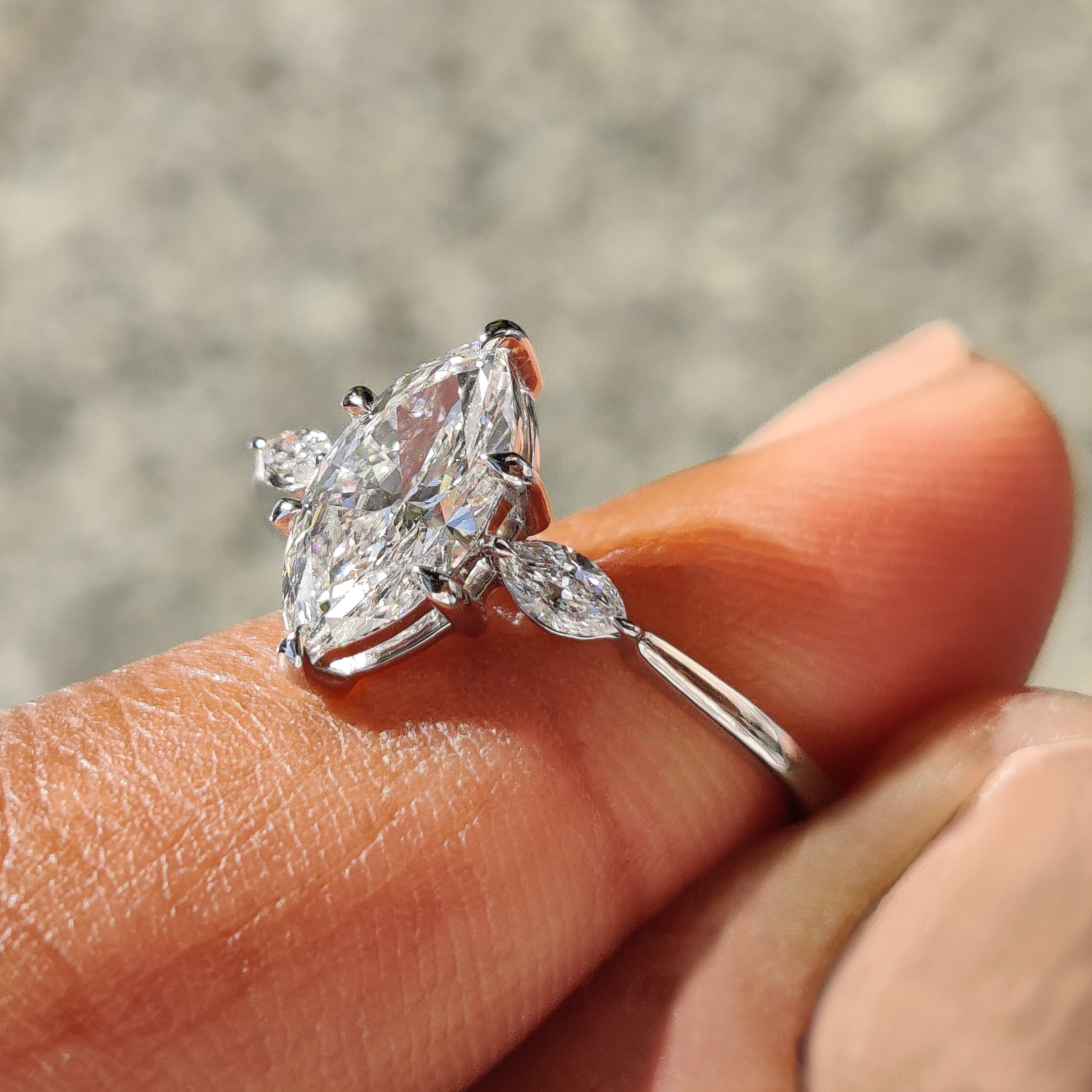 Lab grown diamond engagement ring with IGI certification.
