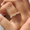 Round Cut Distance Pave Yellow Gold Diamond Band