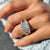 Baguette and round wedding band featuring a mix of cuts for a bold, modern design.