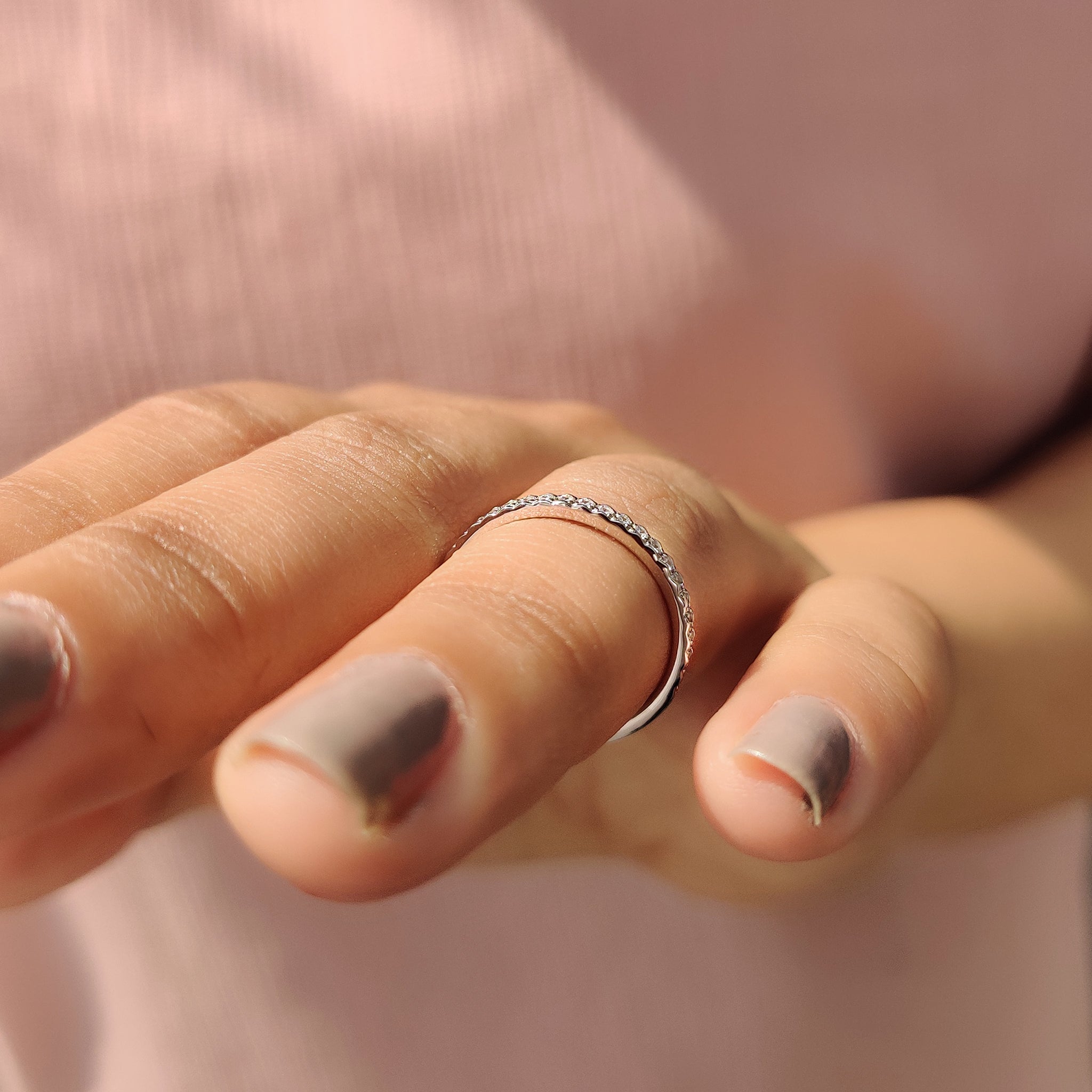 Custom wedding band crafted by Carat Diamonds.
