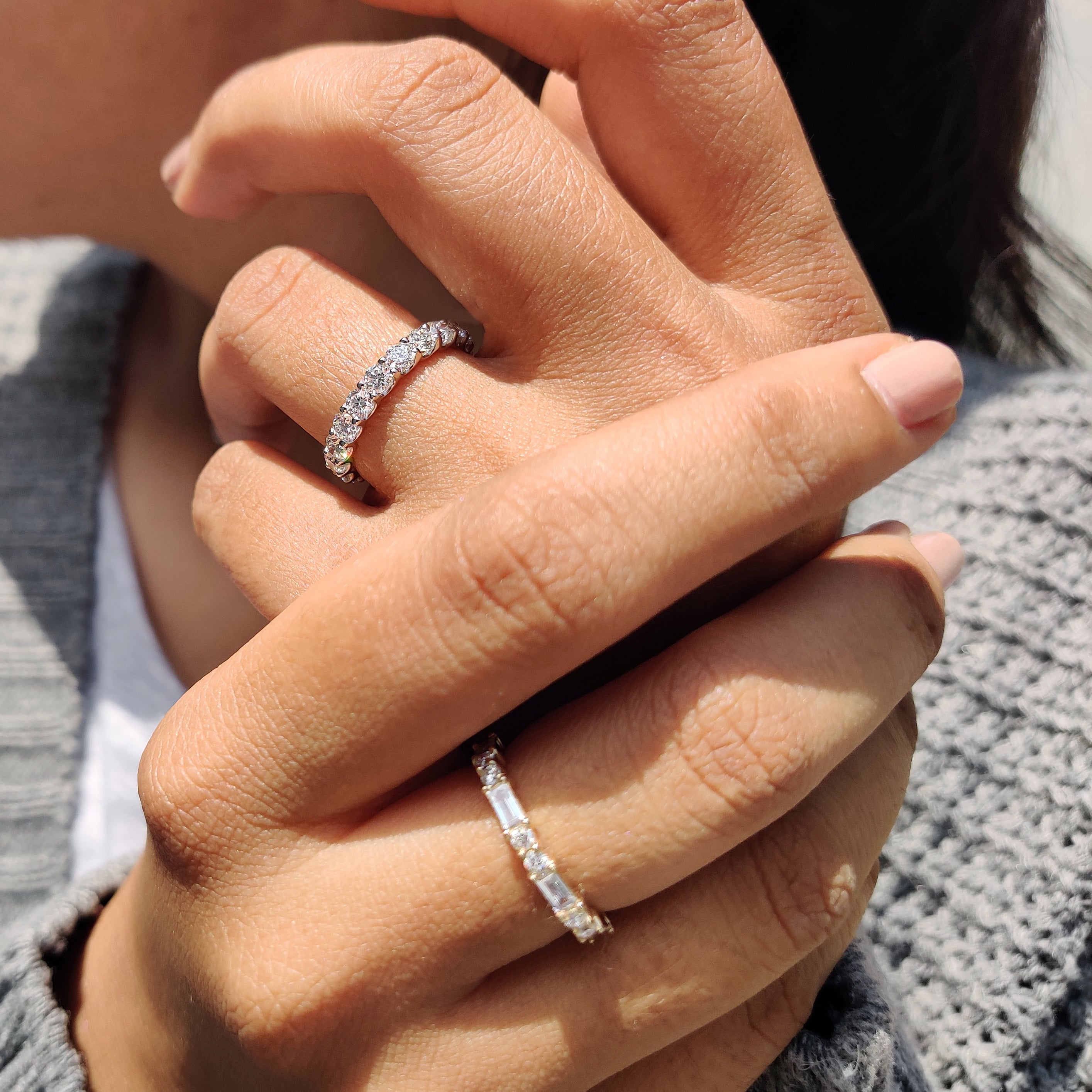 Lab Grown Round Diamond White Gold Wedding Band