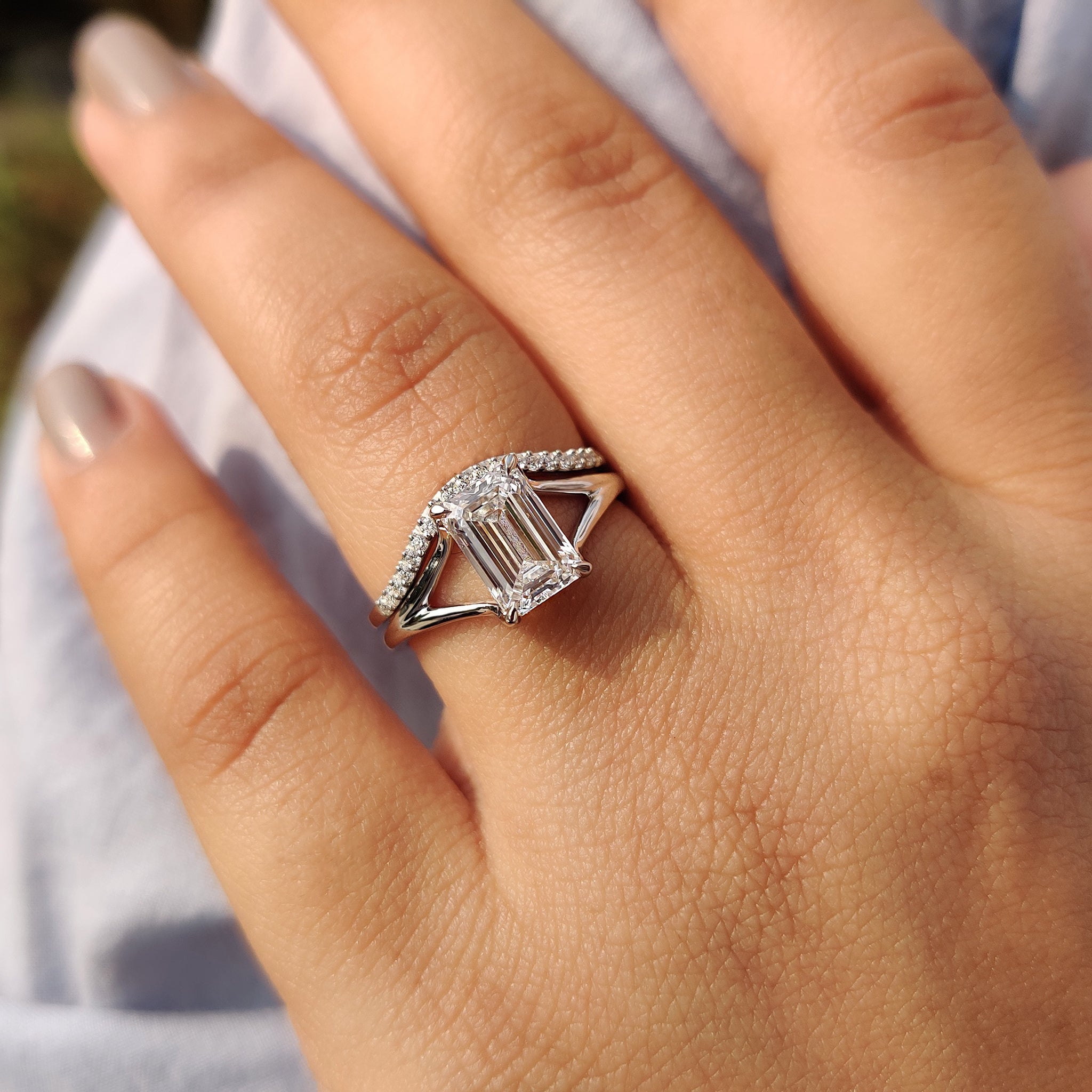 Handmade jewelry with a half eternity design.