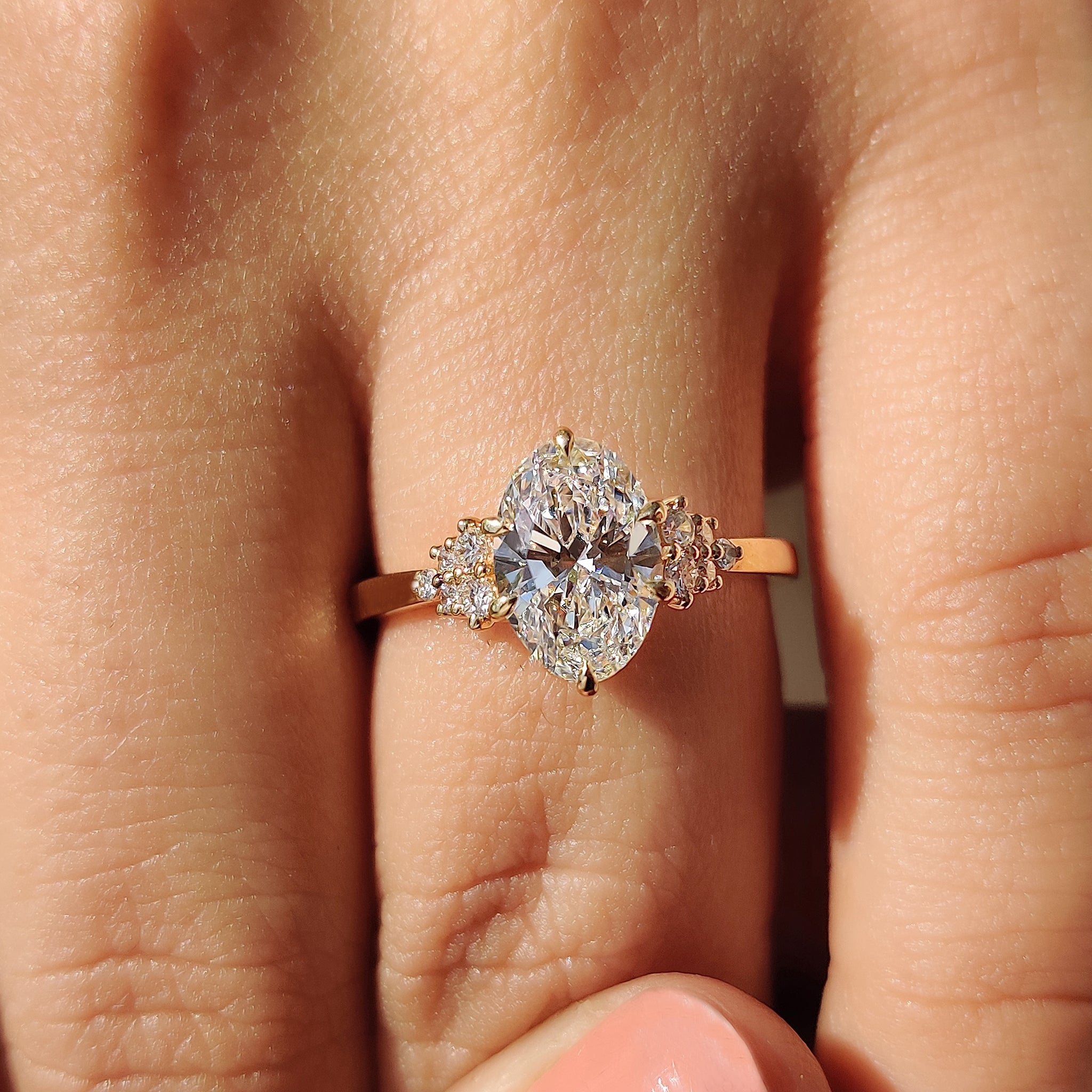 Carat Diamonds ring with brilliant sparkle.
