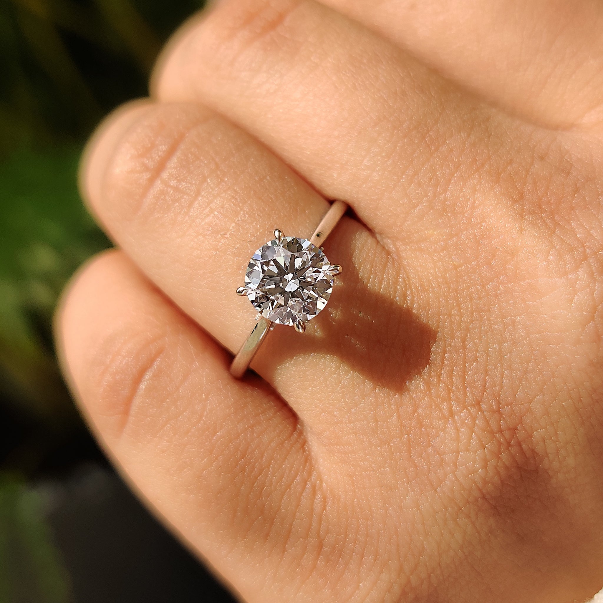 Lab Grown Diamond with handmade ring.