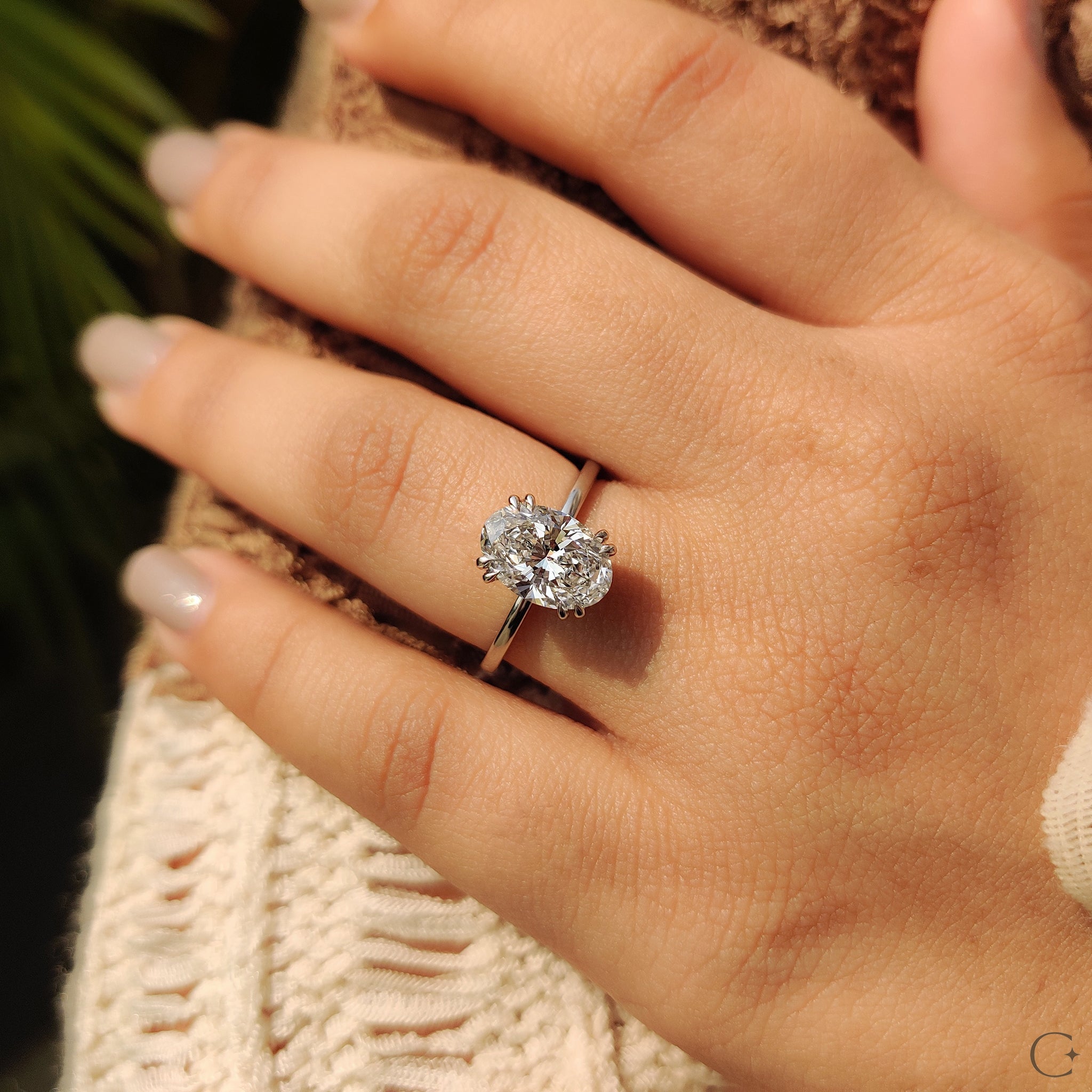 Lab-grown diamond ring with eco-friendly elegance.

