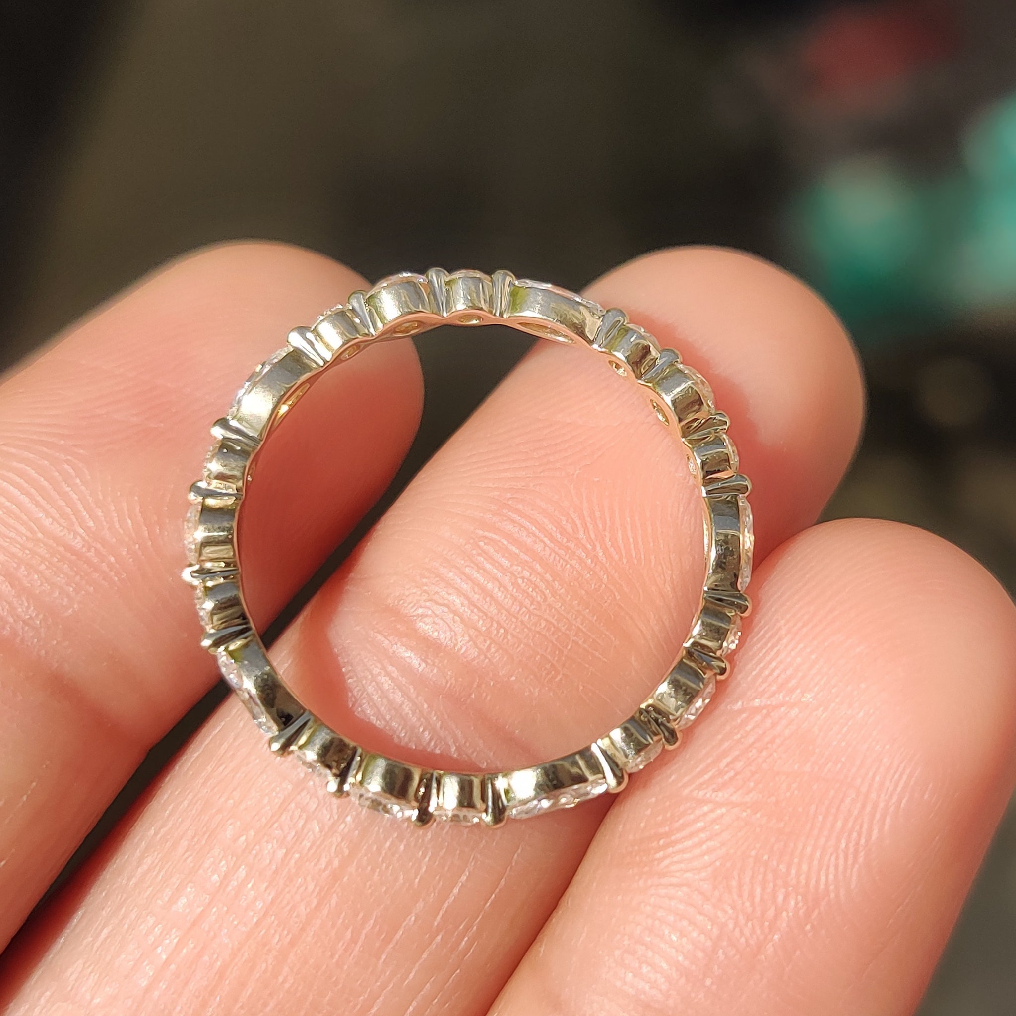 Handmade marquise cut diamond ring.
