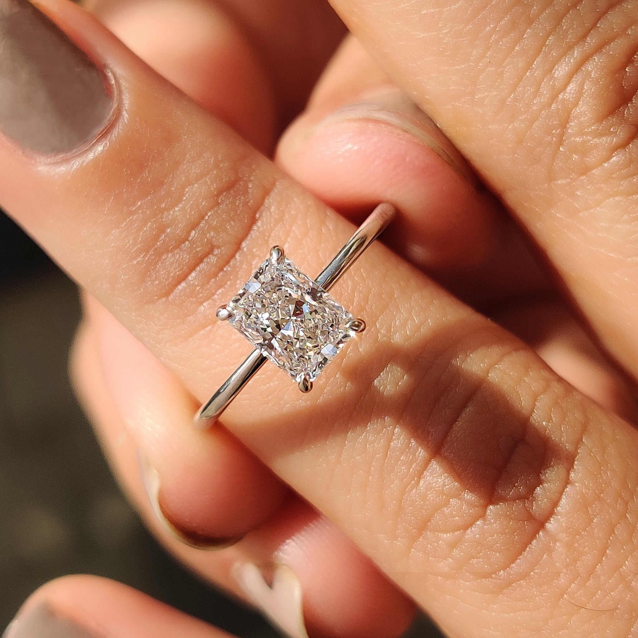Radiant Cut Ring In White Gold