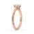 Pear shape diamond ring with 5 prong diamond ring design in rose gold
