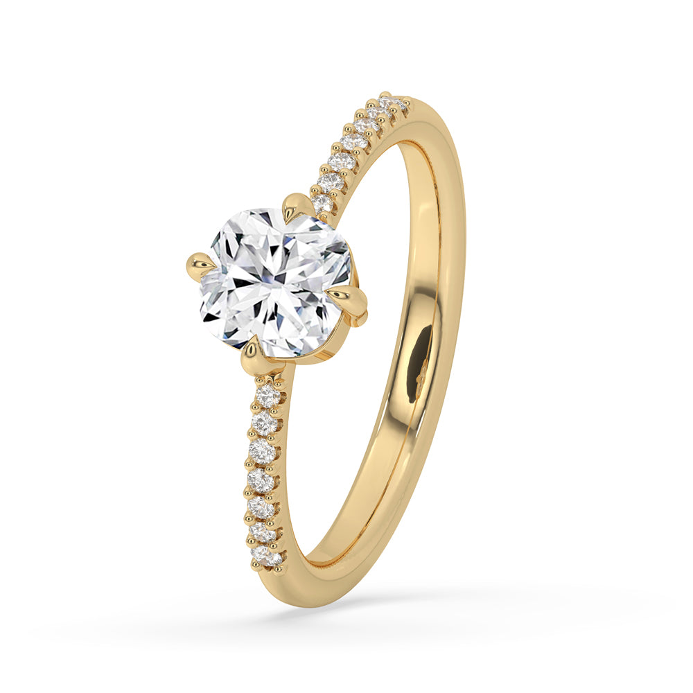 Tim Diamond Compas Cushion Cut Diamond Compass Prong Setting Engagement Ring