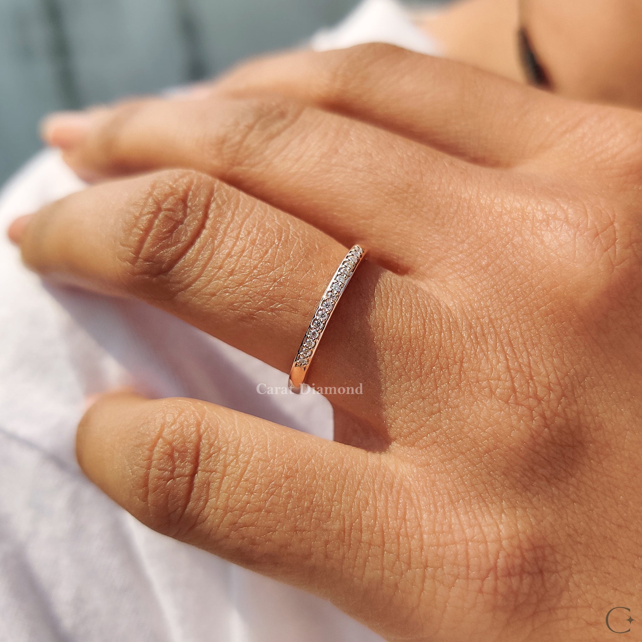 Round Cut Diamond Wedding Band, minimalist wedding band, wedding band stacks.
