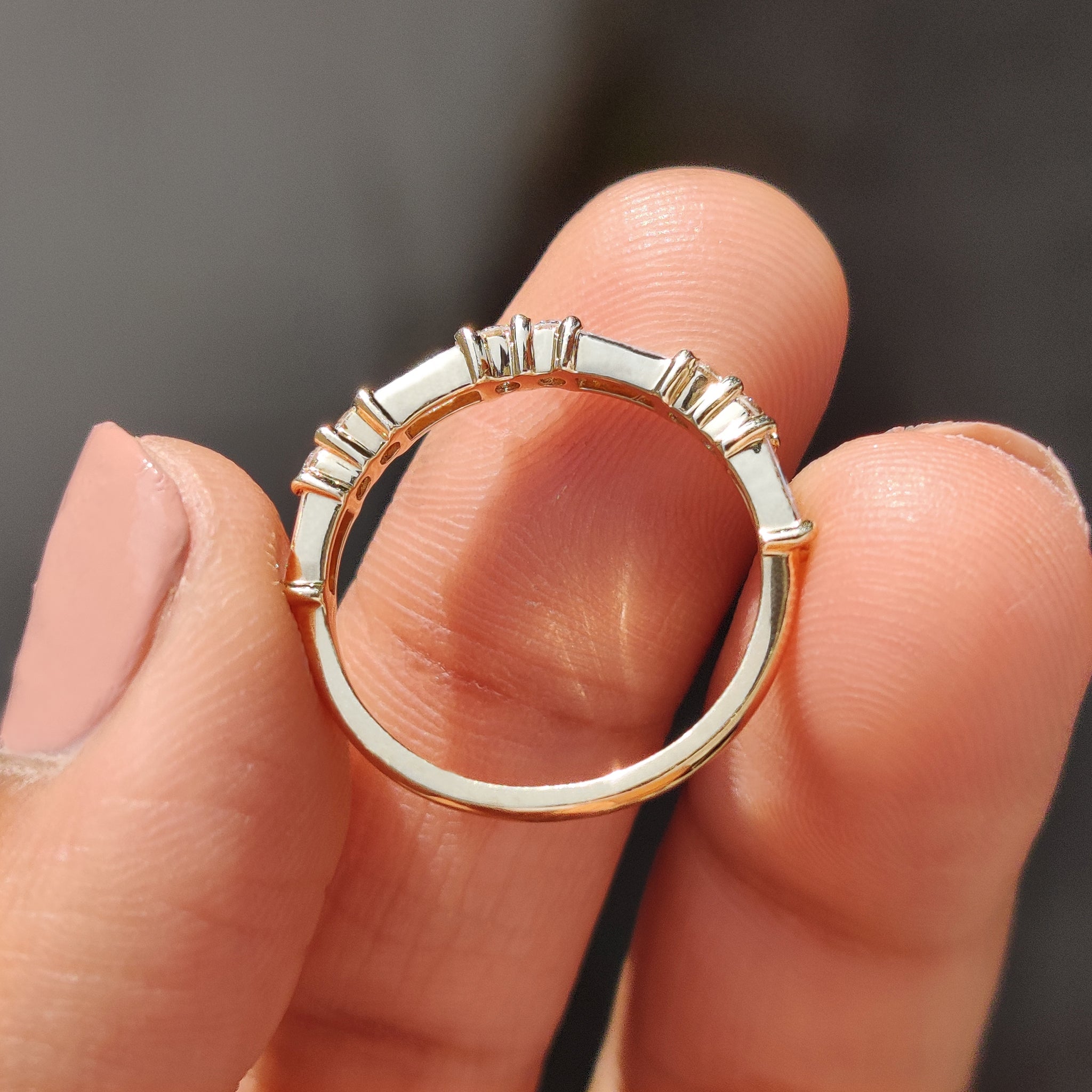 Handmade jewelry band with intricate and personal design.
