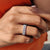 Moissanite wedding band set displayed in a custom handmade jewelry box.