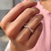 Round Diamond Rose Gold Curved Wedding Band