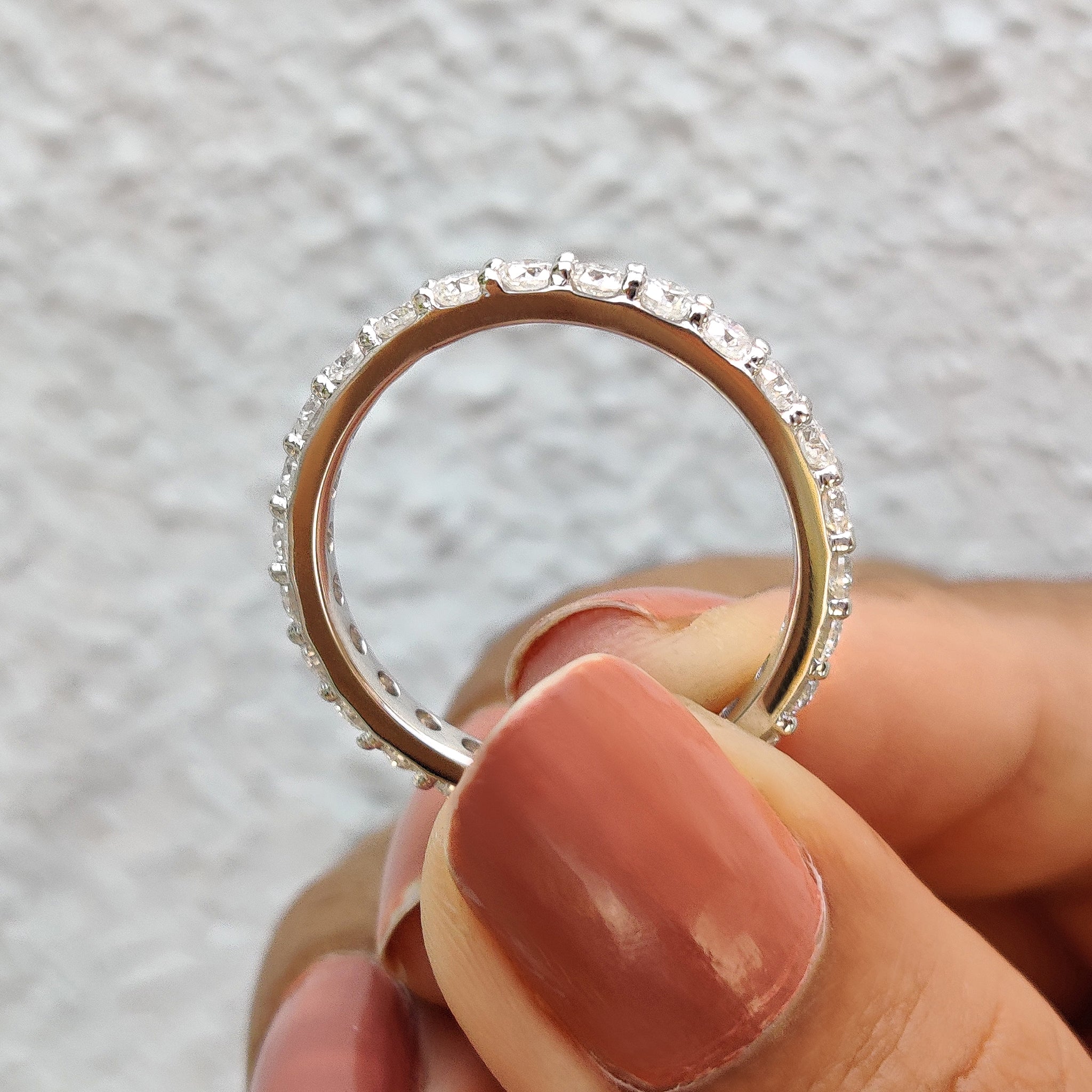 Custom moissanite band and handmade jewelry.