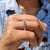 Pair of wedding bands meets custom moissanite band.